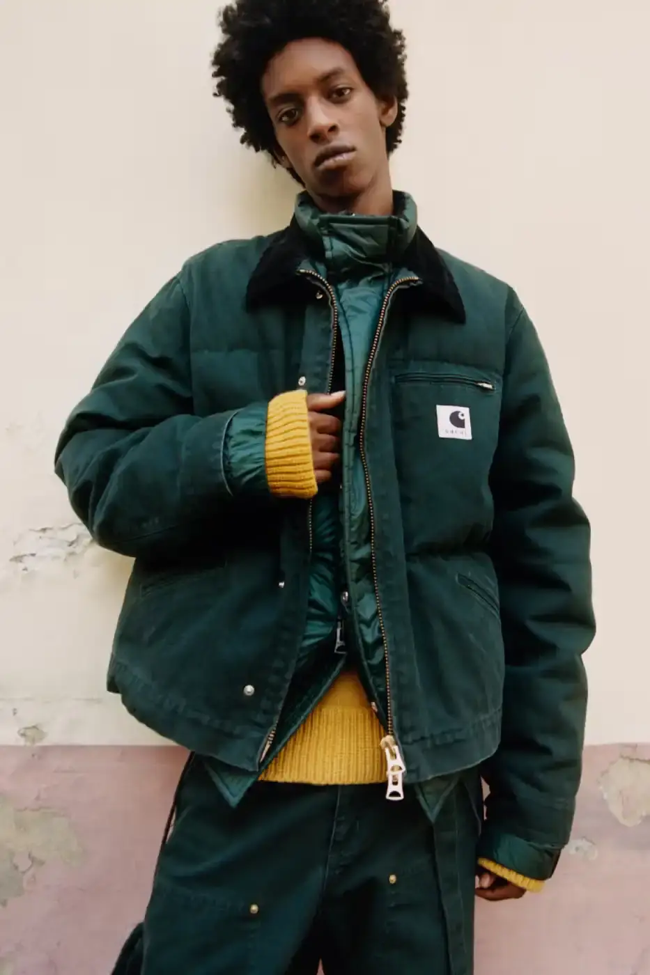 SACAI AND CARHARTT WIP LAUNCH THIRD COLLECTION image about the third collaboration between fashion brands sacai and Carhartt WIP, featuring details about their 19-piece collection launching October 3, 2025 (image 8 of 8)