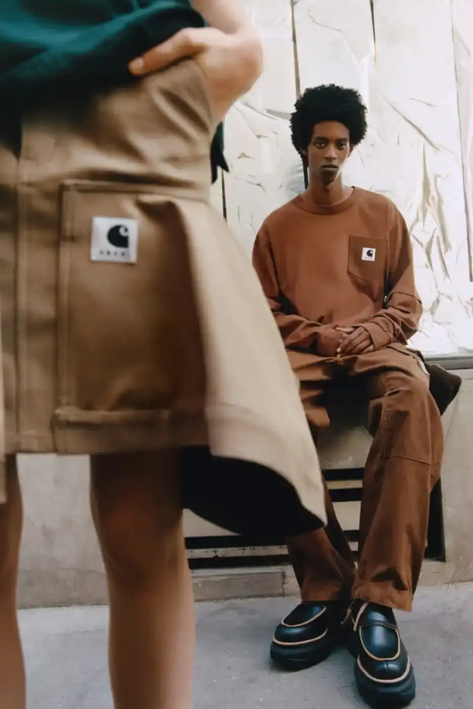 SACAI AND CARHARTT WIP LAUNCH THIRD COLLECTION image about the third collaboration between fashion brands sacai and Carhartt WIP, featuring details about their 19-piece collection launching October 3, 2025 (image 6 of 8)