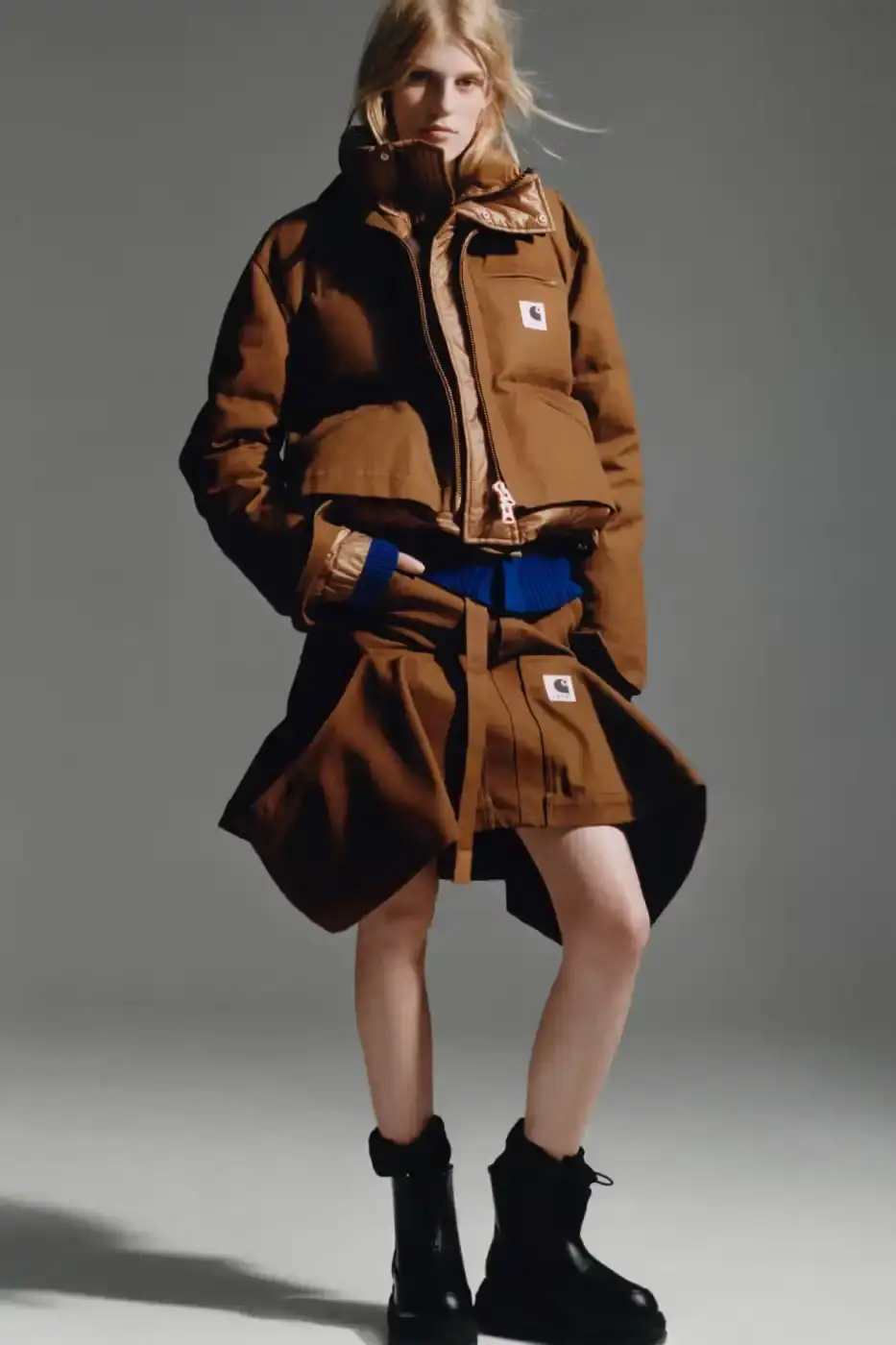 SACAI AND CARHARTT WIP LAUNCH THIRD COLLECTION image about the third collaboration between fashion brands sacai and Carhartt WIP, featuring details about their 19-piece collection launching October 3, 2025 (image 3 of 8)