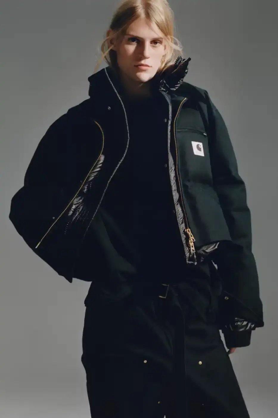 SACAI AND CARHARTT WIP LAUNCH THIRD COLLECTION image about the third collaboration between fashion brands sacai and Carhartt WIP, featuring details about their 19-piece collection launching October 3, 2025 (image 4 of 8)
