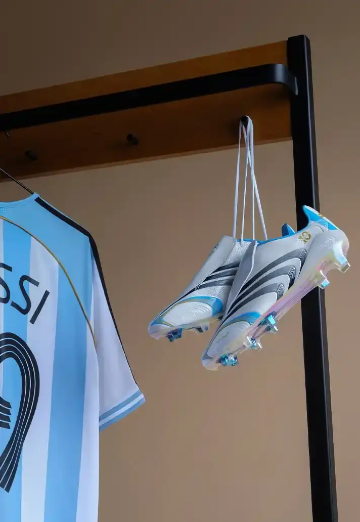 ADIDAS F50 TUNIT RETURNS WITH MESSI TRIBUTE image about adidas releasing a remake of the F50 TUNiT football boot, inspired by Lionel Messi's 2006 World Cup footwear, combining vintage design with contemporary technology. (image 3 of 6)