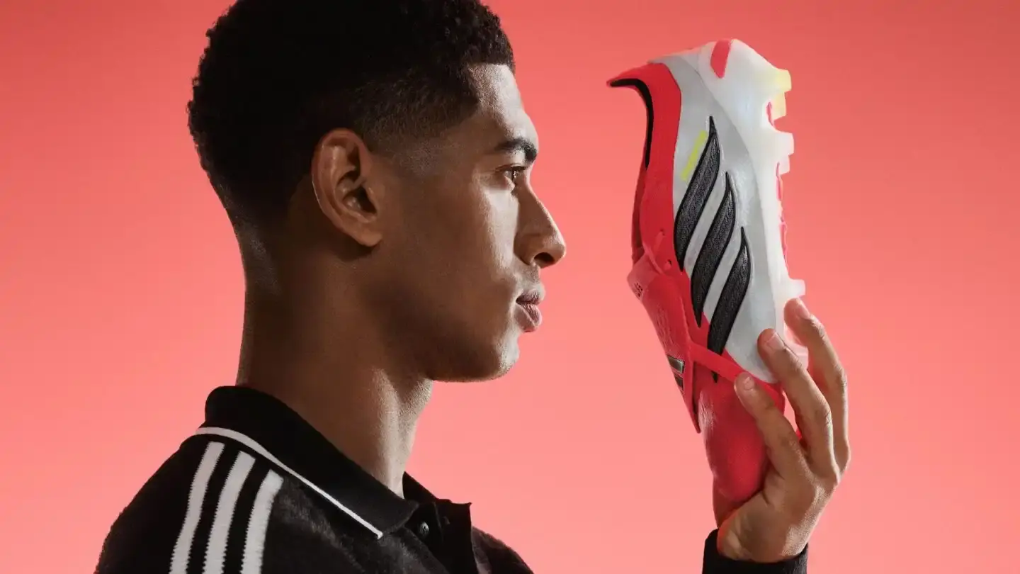 ADIDAS PREDATOR VS F50 CAMPAIGN WITH BELLINGHAM AND LAMINE YAMAL adidas unveils new Predator and F50 boot models for Spring/Summer 2026, featuring Jude Bellingham and Lamine Yamal in a campaign contrasting control-based and speed-based playing styles. (image 1 of 2)