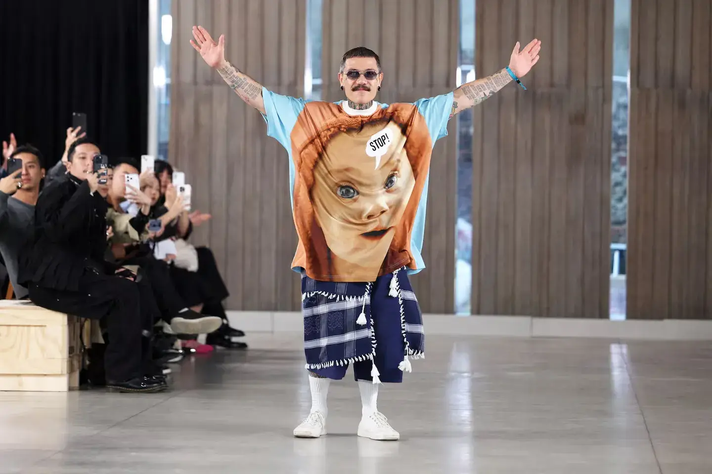 image announcing the departure of fashion designer Adrian Appiolaza from the Italian luxury brand Moschino.