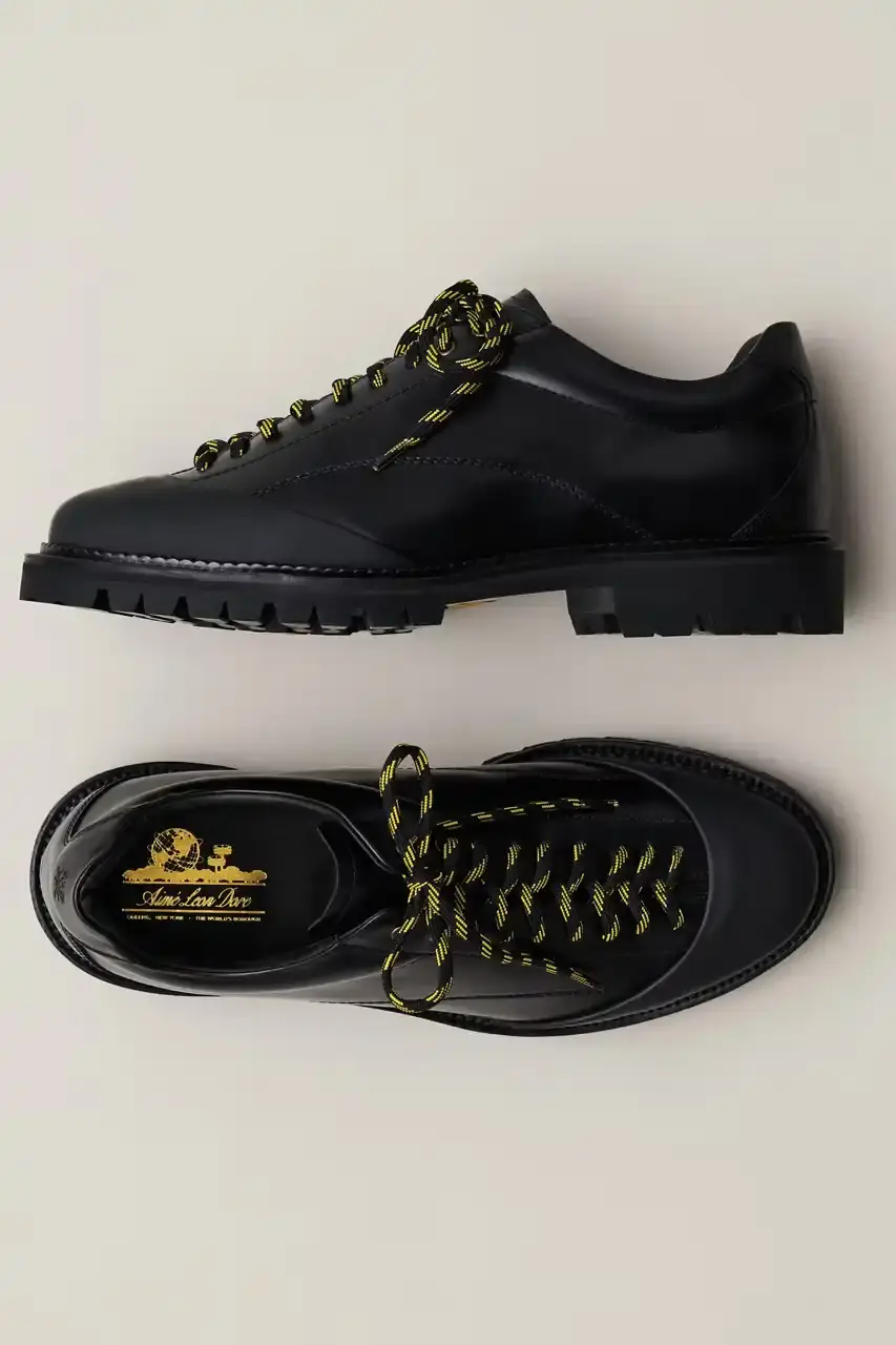 AIMÉ LEON DORE DEBUTS DERBY HIKER BOOT Aimé Leon Dore New hybrid boot combining dress shoe and hiking boot design elements, featuring premium materials and Italian construction. (image 5 of 5)