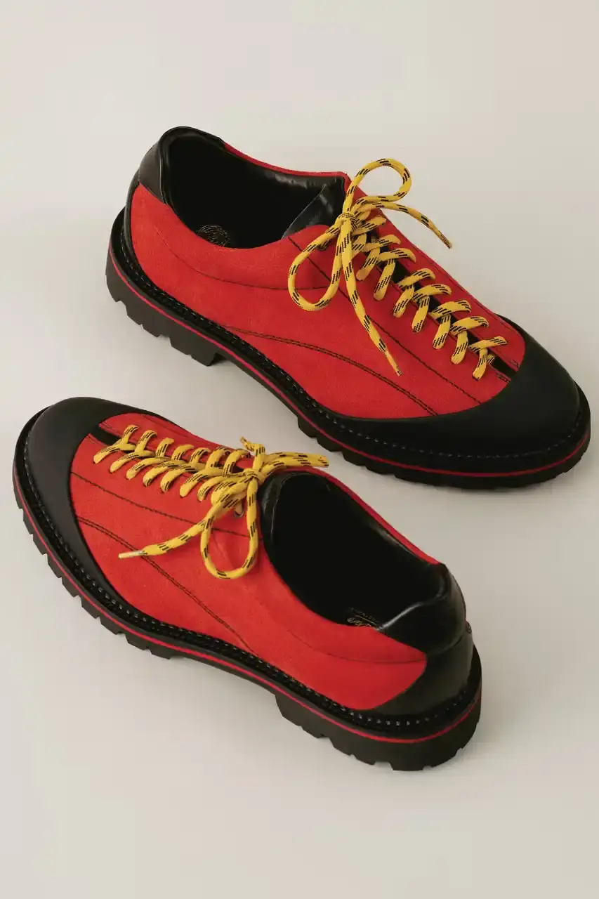 AIMÉ LEON DORE DEBUTS DERBY HIKER BOOT Aimé Leon Dore New hybrid boot combining dress shoe and hiking boot design elements, featuring premium materials and Italian construction. (image 3 of 5)
