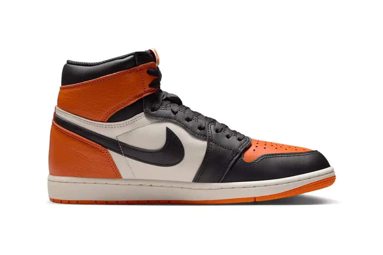 AIR JORDAN 1 "SHATTERED BACKBOARD" RETURNS AUGUST 2025 image of the re-release of the Air Jordan 1 High OG "Shattered Backboard" sneaker. The content includes release details, pricing information, historical context about Michael Jordan's backboard-breaking dunk in 1985, and market analysis. Key information is presented in bullet points at the beginning, followed by detailed paragraphs covering the sneaker's specifications, release timeline changes, cultural significance, and availability through Nike SNKRS and select retailers. (image 2 of 8)