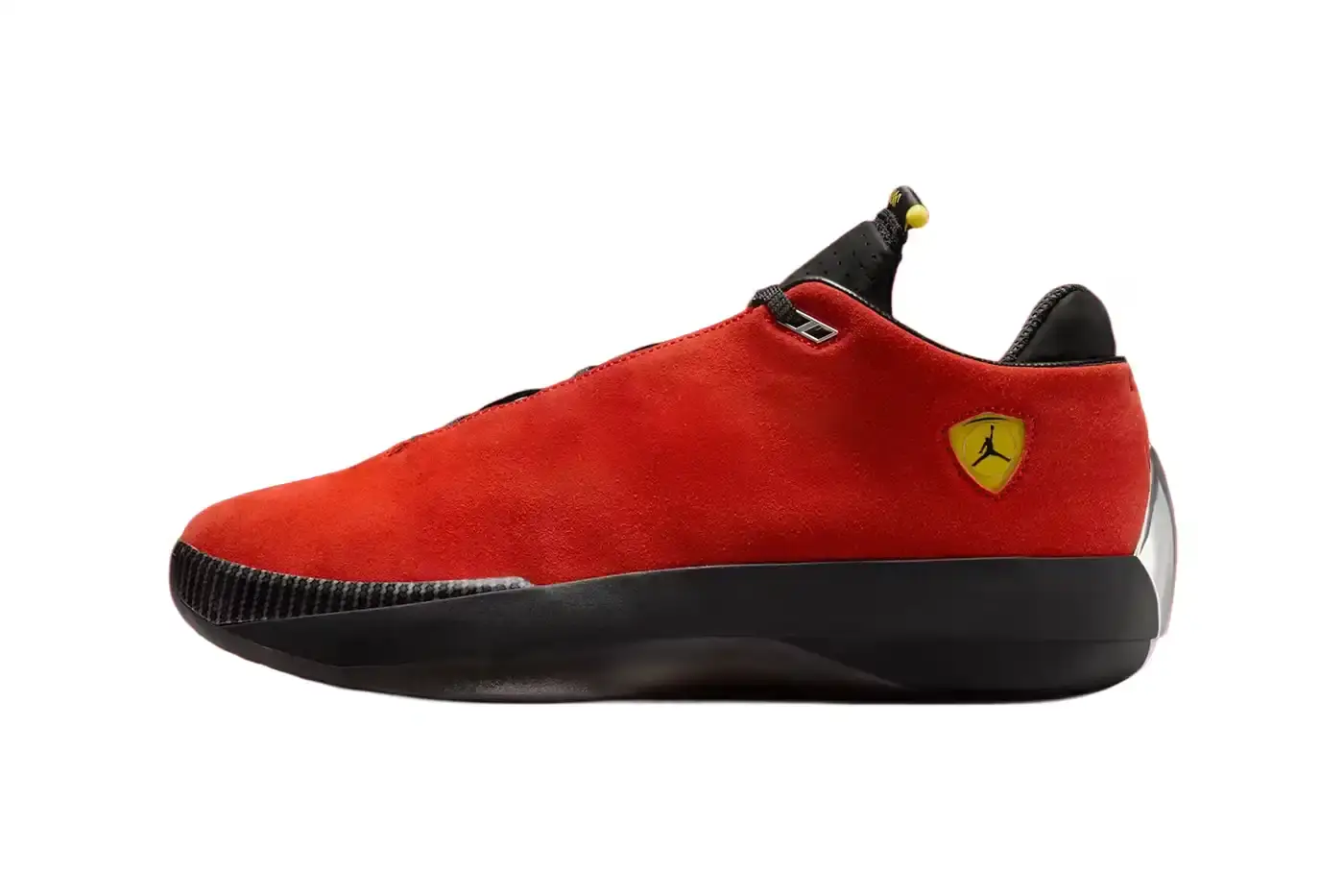 AIR JORDAN 4014 FERRARI DEBUTS SPRING 2026 Jordan Brand announces the Air Jordan 4014 Ferrari sneaker combining design elements from the Air Jordan 40 and Air Jordan 14 models, featuring a red suede upper with yellow details and carbon fiber accents, scheduled for Spring 2026 release at $200 USD.
