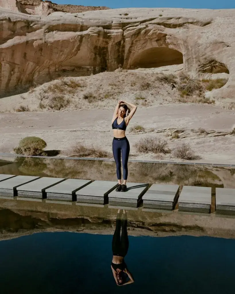 ALO RELEASES FALL CAMPAIGN WITH KENDALL JENNER image about ALO's Fall 2025 activewear campaign photographed at Amangiri Utah resort featuring model Kendall Jenner. (image 5 of 5)