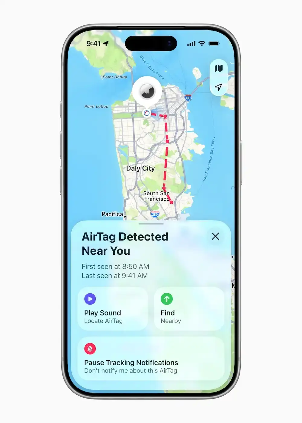 APPLE UPDATES AIRTAG WITH EXTENDED RANGE Apple announces new AirTag version featuring improved Bluetooth range and enhanced speaker for locating lost items. (image 2 of 3)