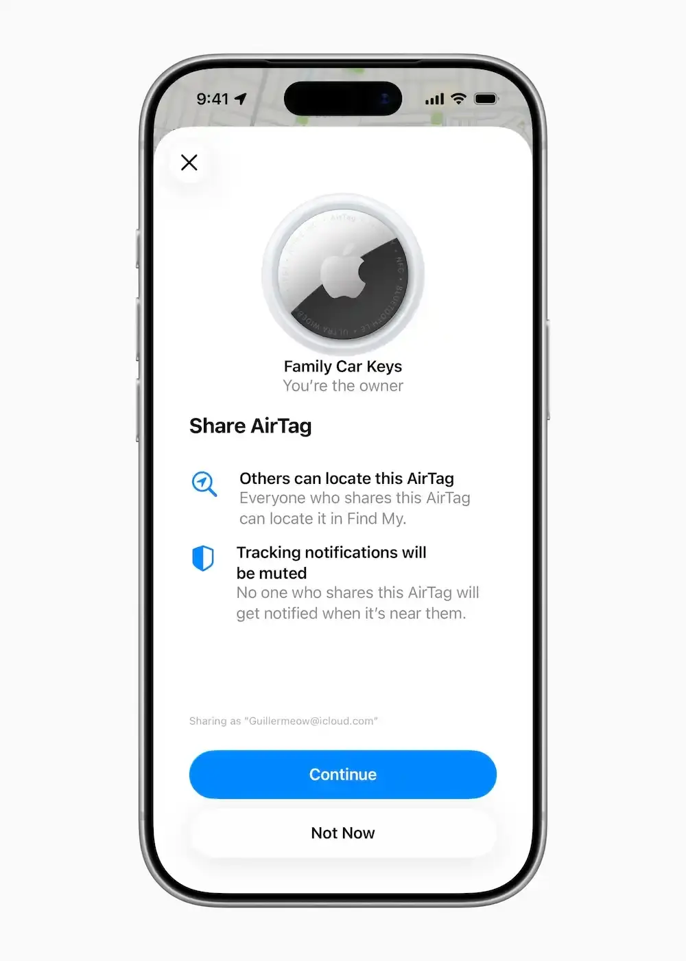 APPLE UPDATES AIRTAG WITH EXTENDED RANGE Apple announces new AirTag version featuring improved Bluetooth range and enhanced speaker for locating lost items. (image 1 of 3)