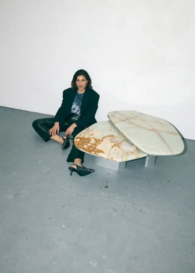 ARIELLE ASSOULINE-LICHTEN ON GLAM MINIMALISM AND DESIGN an image detailing an interview with designer Arielle of Slash Objects about her background, material choices, and new furniture collections. (image 2 of 5)