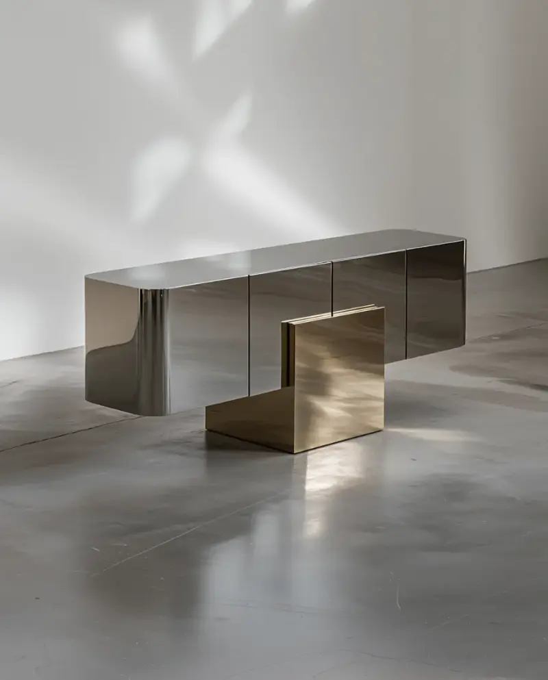 ARIELLE ASSOULINE-LICHTEN ON GLAM MINIMALISM AND DESIGN an image detailing an interview with designer Arielle of Slash Objects about her background, material choices, and new furniture collections. (image 11 of 13)