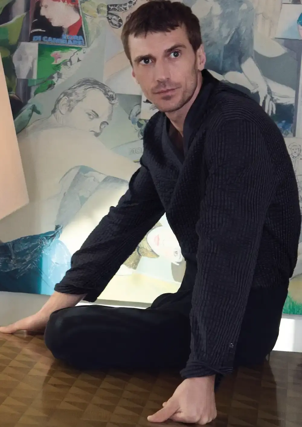 ARMANI'S FINAL COLLECTION SHOT IN HIS MILAN HOME Oliver Hadlee Pearch photographed Giorgio Armani's final collection inside the designer's Milan home, featuring models Vittoria Ceretti, Clement Chabernaud, and others among personal objects and artworks. (image 19 of 20)