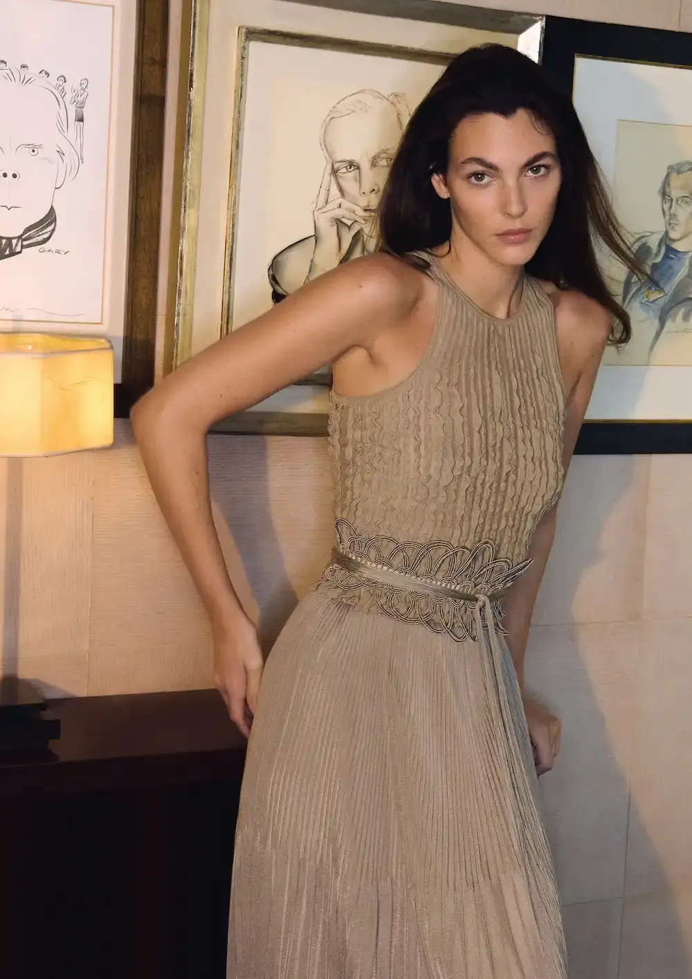 ARMANI'S FINAL COLLECTION SHOT IN HIS MILAN HOME Oliver Hadlee Pearch photographed Giorgio Armani's final collection inside the designer's Milan home, featuring models Vittoria Ceretti, Clement Chabernaud, and others among personal objects and artworks. (image 20 of 20)
