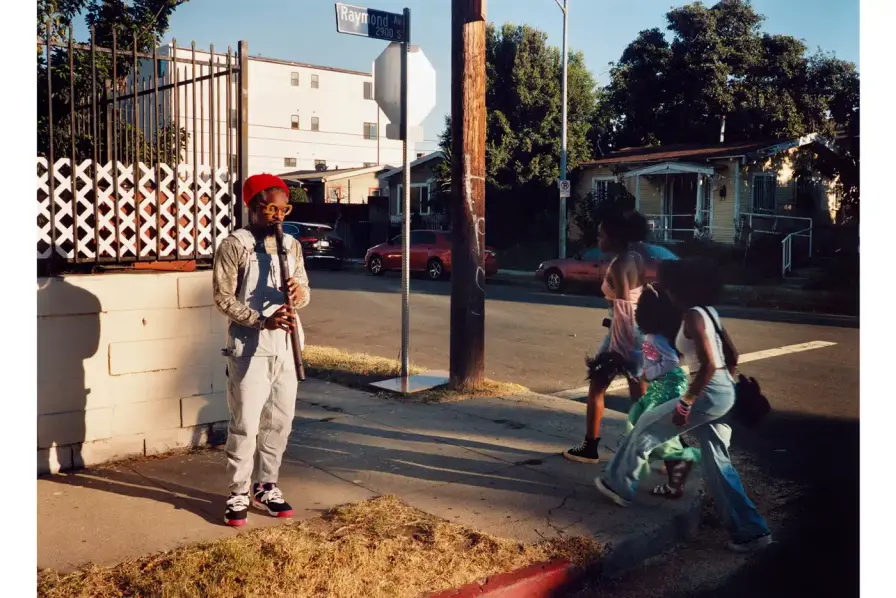 Bolade Banjo Collage of photographs showcasing Los Angeles landscapes and portraits affected by wildfires, featuring diverse artists and community scenes in muted, documentary-style tones. (image 4 of 19)