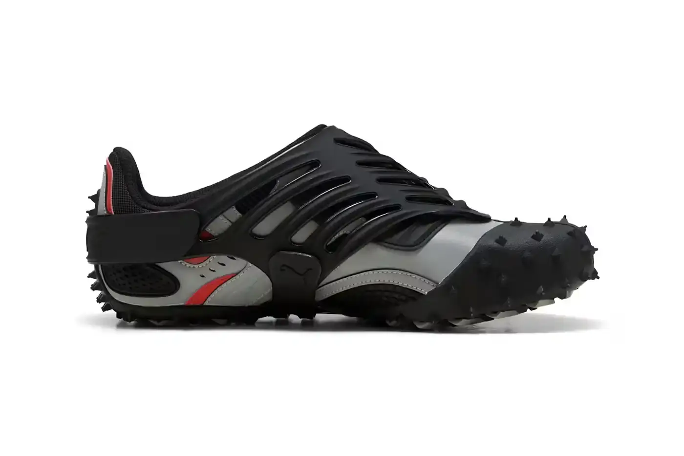 A$AP ROCKY PUMA MOSTRO GABBIA DROPS MAY 30 image about upcoming sneaker release featuring collaboration between rapper A$AP Rocky and sportswear brand PUMA. Details include product specifications, pricing at $250, May 30 release date, and technical features such as leather construction, removable cage system, and laceless closure mechanism. Content is structured with bullet point summary followed by detailed product description and availability information. (image 3 of 9)
