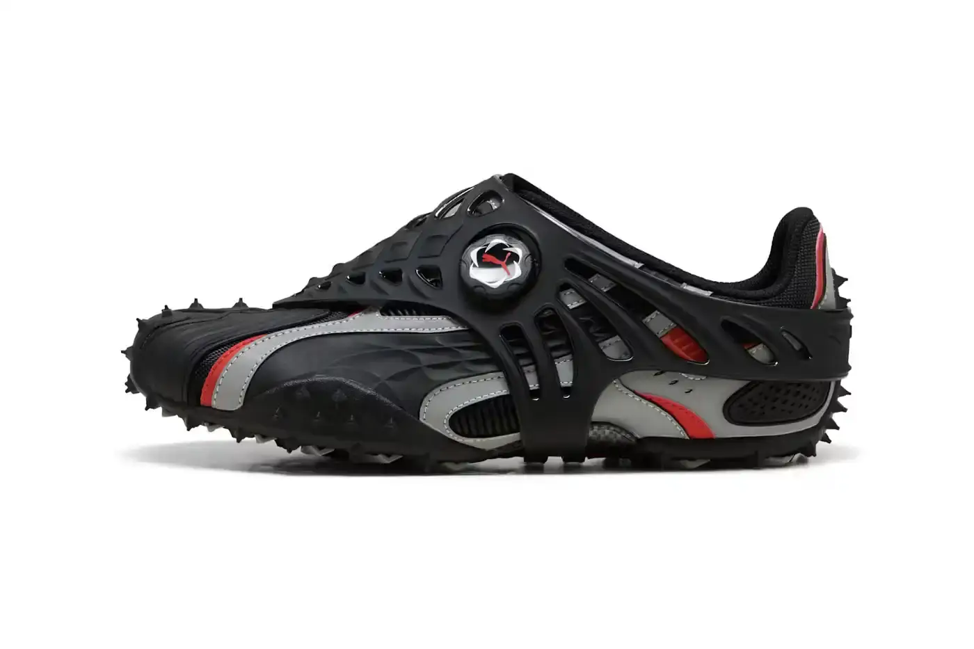 A$AP ROCKY PUMA MOSTRO GABBIA DROPS MAY 30 image about upcoming sneaker release featuring collaboration between rapper A$AP Rocky and sportswear brand PUMA. Details include product specifications, pricing at $250, May 30 release date, and technical features such as leather construction, removable cage system, and laceless closure mechanism. Content is structured with bullet point summary followed by detailed product description and availability information. (image 2 of 9)