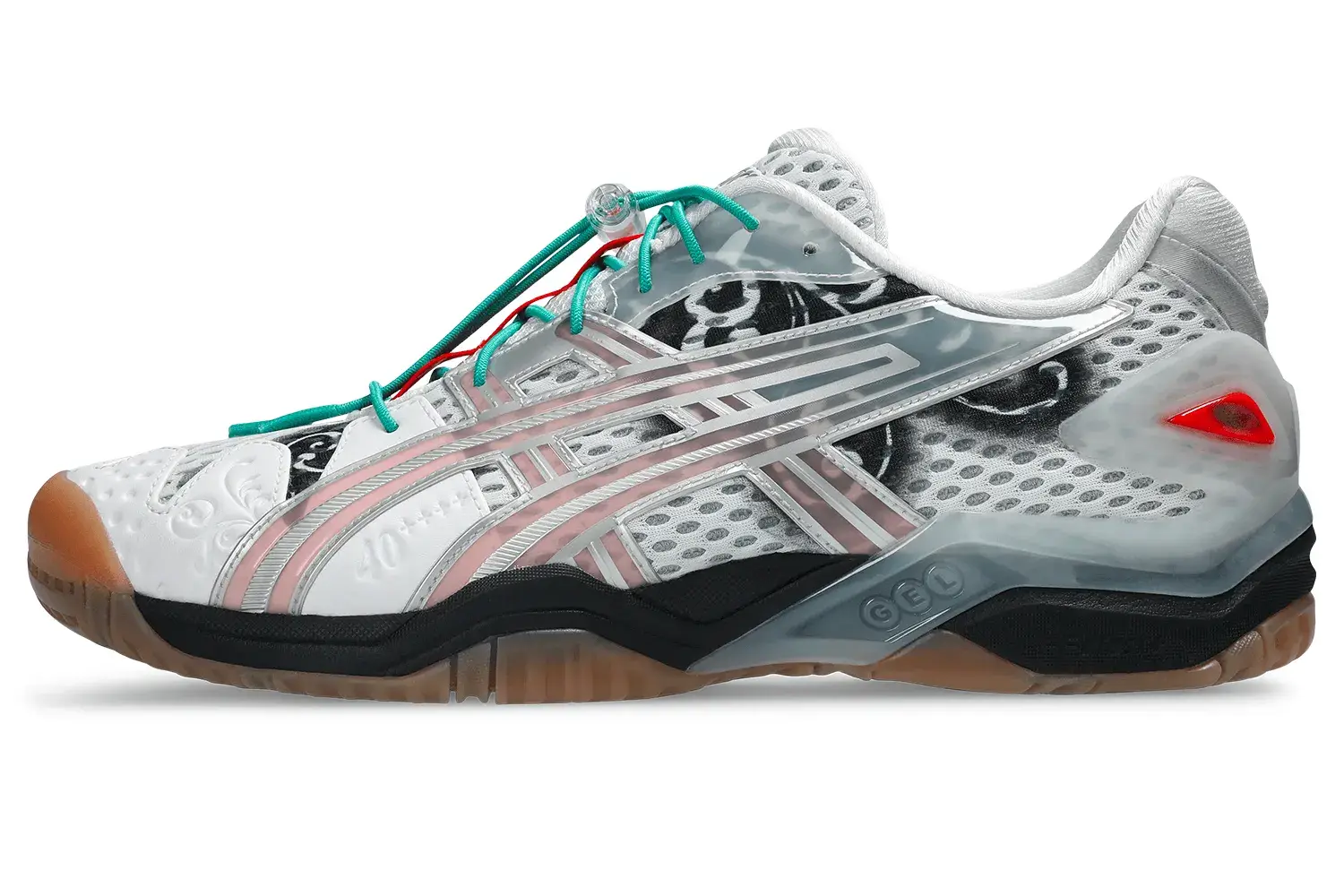 ASICS AND LTTT RELEASE NEW GEL-RESOLUTION 5 An image detailing the design features and release schedule of the collaborative footwear model by ASICS and Little Tokyo Table Tennis.