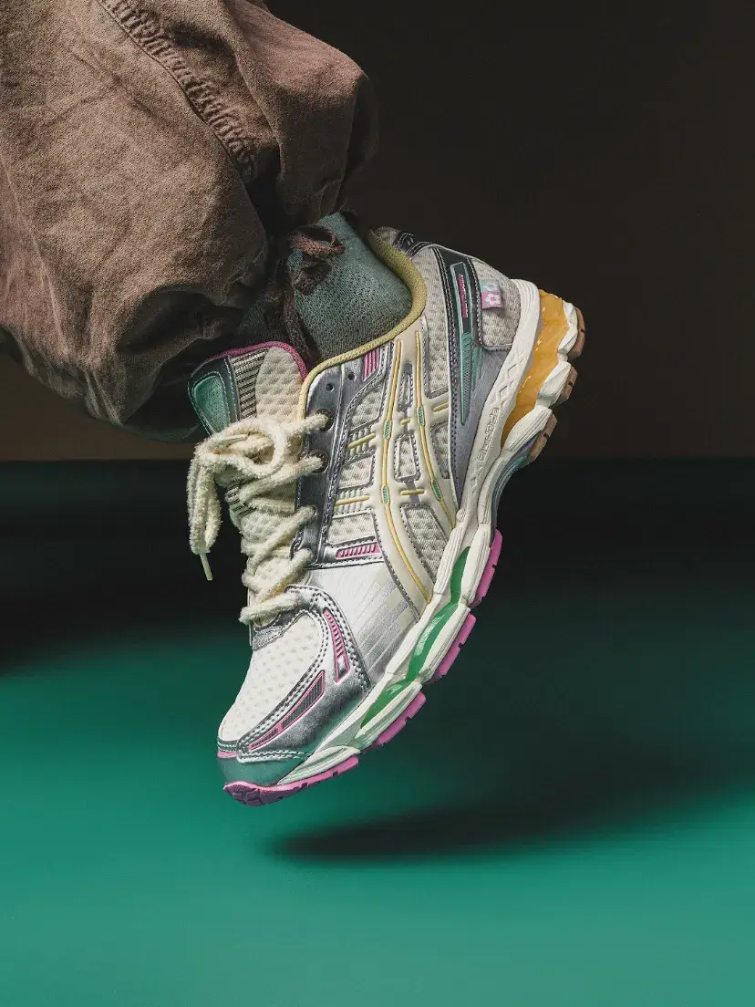 ASICS AND VANDYTHEPINK RELEASE GEL-KAYANO 12.1 image detailing the release of the ASICS and VANDYTHEPINK GEL-KAYANO 12.1 sneakers, outlining the design inspiration and release dates. (image 3 of 13)