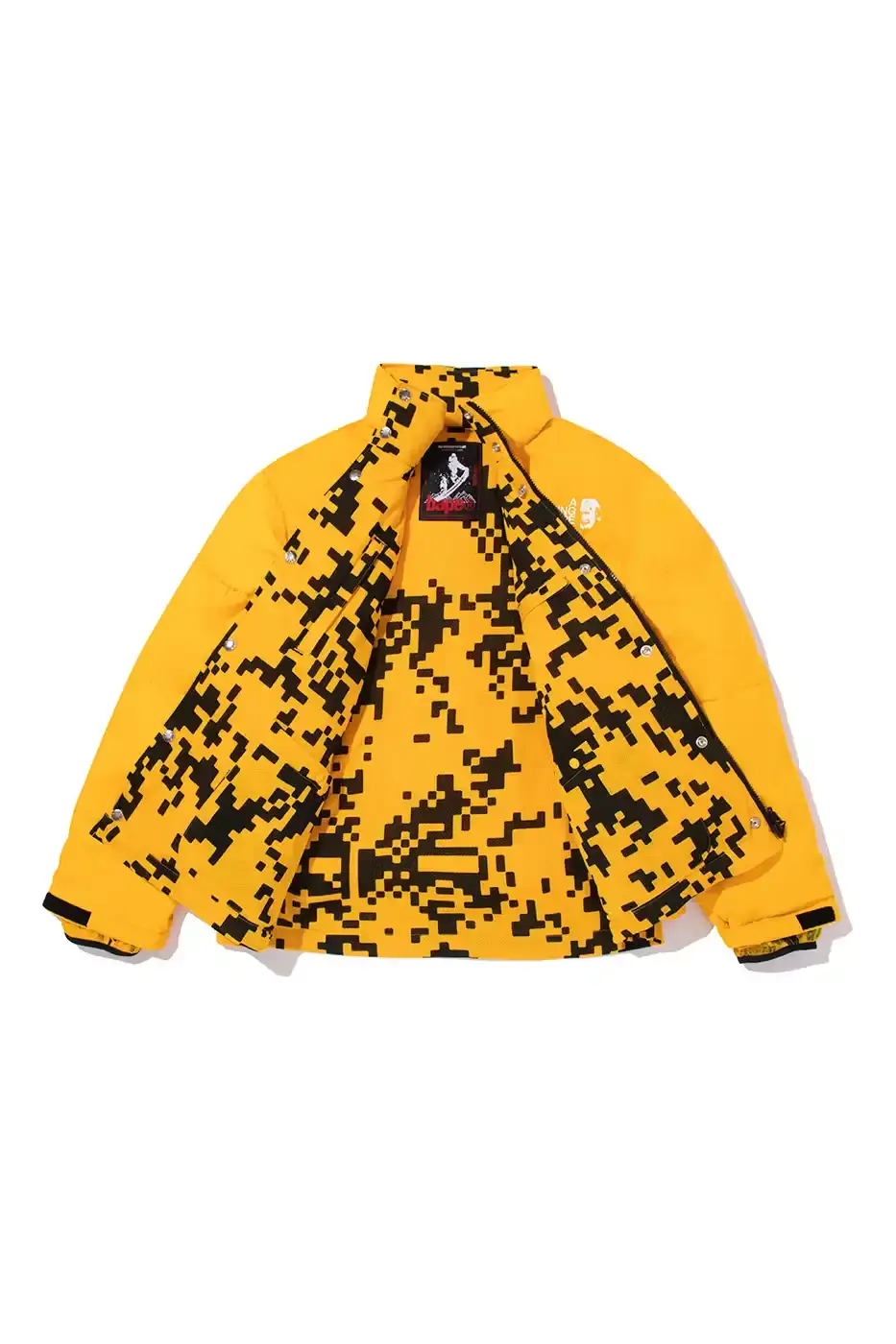 BAPE RELEASES FINAL PAW WINTER COLLECTION BAPE releases third Performance All Weather collection featuring technical snowboard jackets, overalls, and accessories with new camouflage patterns designed for extreme winter conditions. (image 18 of 24)