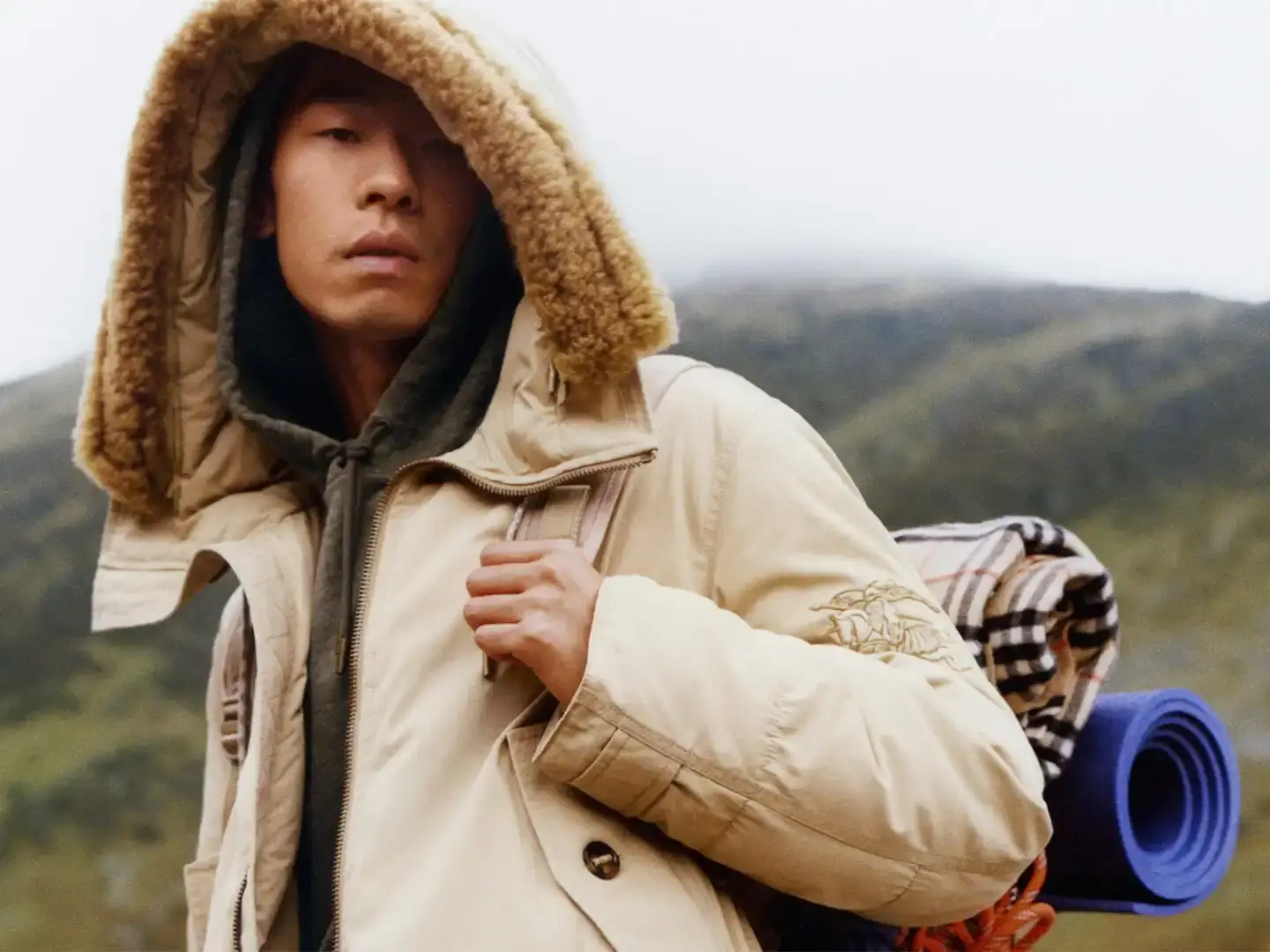 Burberry launches new collection centered on gabardine fabric with technical outerwear pieces, accompanied by film shot in Snowdonia, Wales
