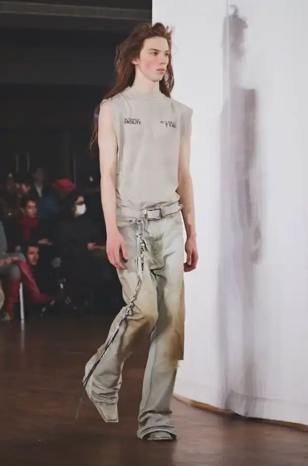 CAMPERLAB FW26 SHOWCASES ARCTIC-INSPIRED COLLECTION CAMPERLAB Fall/Winter 2026 collection presentation at Maison de la Mutualité in Paris features Arctic-inspired designs with destroyed finishes, cold-toned color palette, and collaborative RCD Mallorca capsule. (image 3 of 21)
