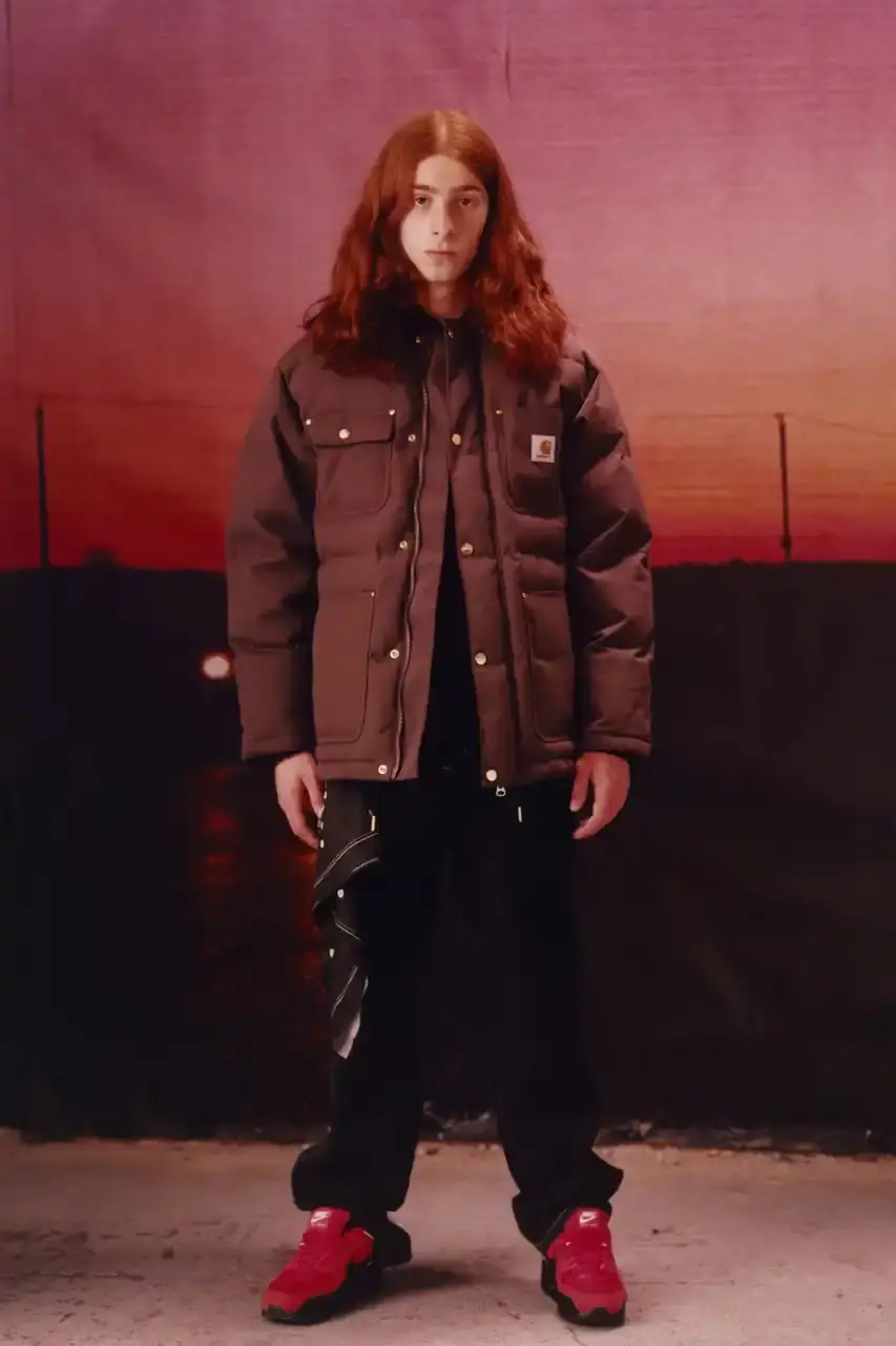 CARHARTT WIP FW25 FEATURES CAMO AND RICH COLORS image about Carhartt WIP's Fall 2025 collection featuring camouflage patterns and rich color tones in workwear designs. (image 15 of 20)