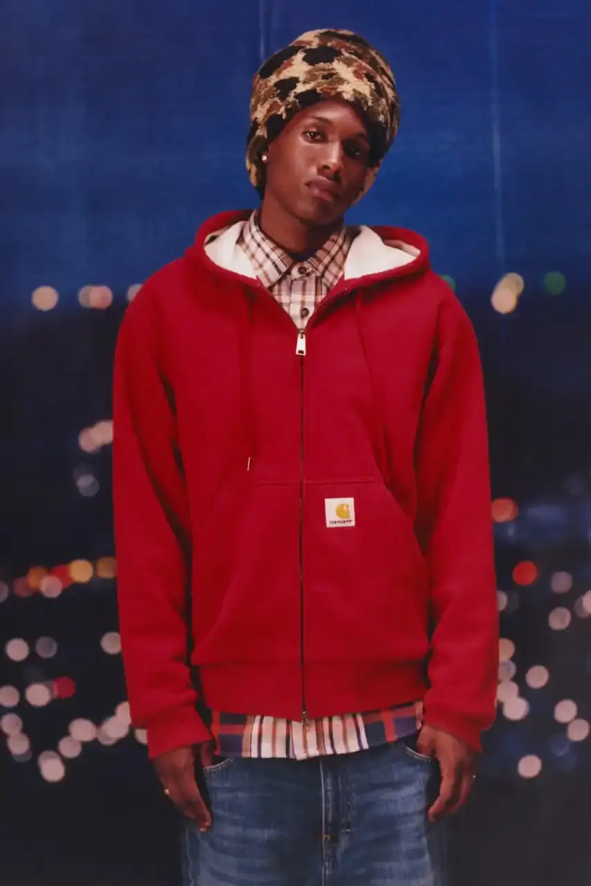 CARHARTT WIP FW25 FEATURES CAMO AND RICH COLORS image about Carhartt WIP's Fall 2025 collection featuring camouflage patterns and rich color tones in workwear designs. (image 16 of 20)
