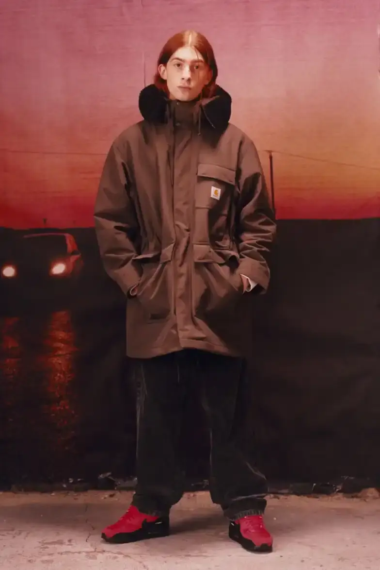 CARHARTT WIP FW25 FEATURES CAMO AND RICH COLORS image about Carhartt WIP's Fall 2025 collection featuring camouflage patterns and rich color tones in workwear designs. (image 18 of 20)