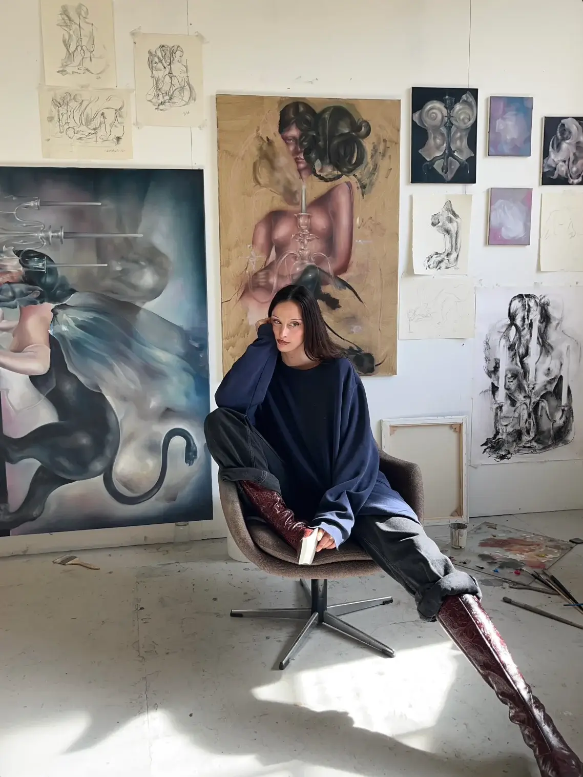 CLOSE FRIENDS WITH: SOPHIE DHERBECOURT image of Sophie Dherbecourt Casawi Magazine Close Friends Interview French painter based in London .