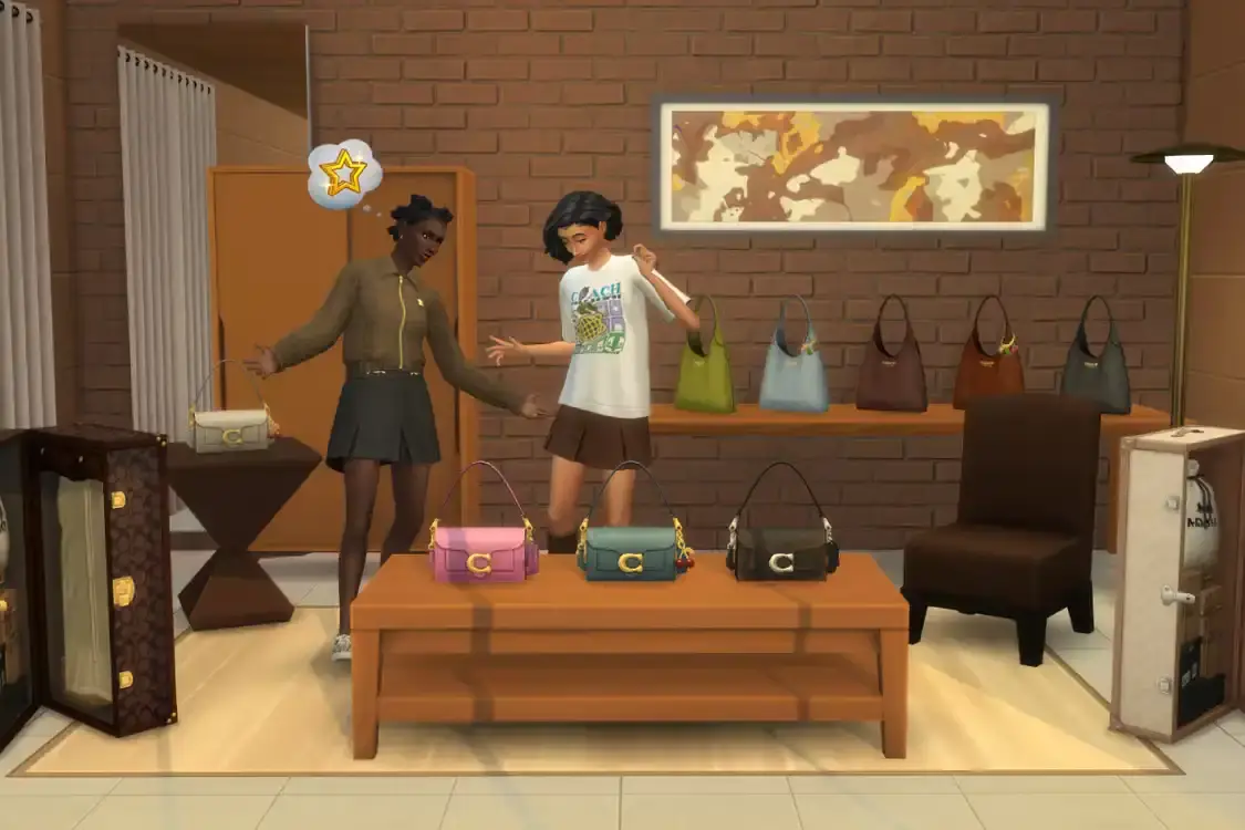 COACH LAUNCHES FREE COLLECTION IN THE SIMS 4 Coach partnered with Electronic Arts to add nine free virtual items to The Sims 4, including bags and clothing with 65 color options.