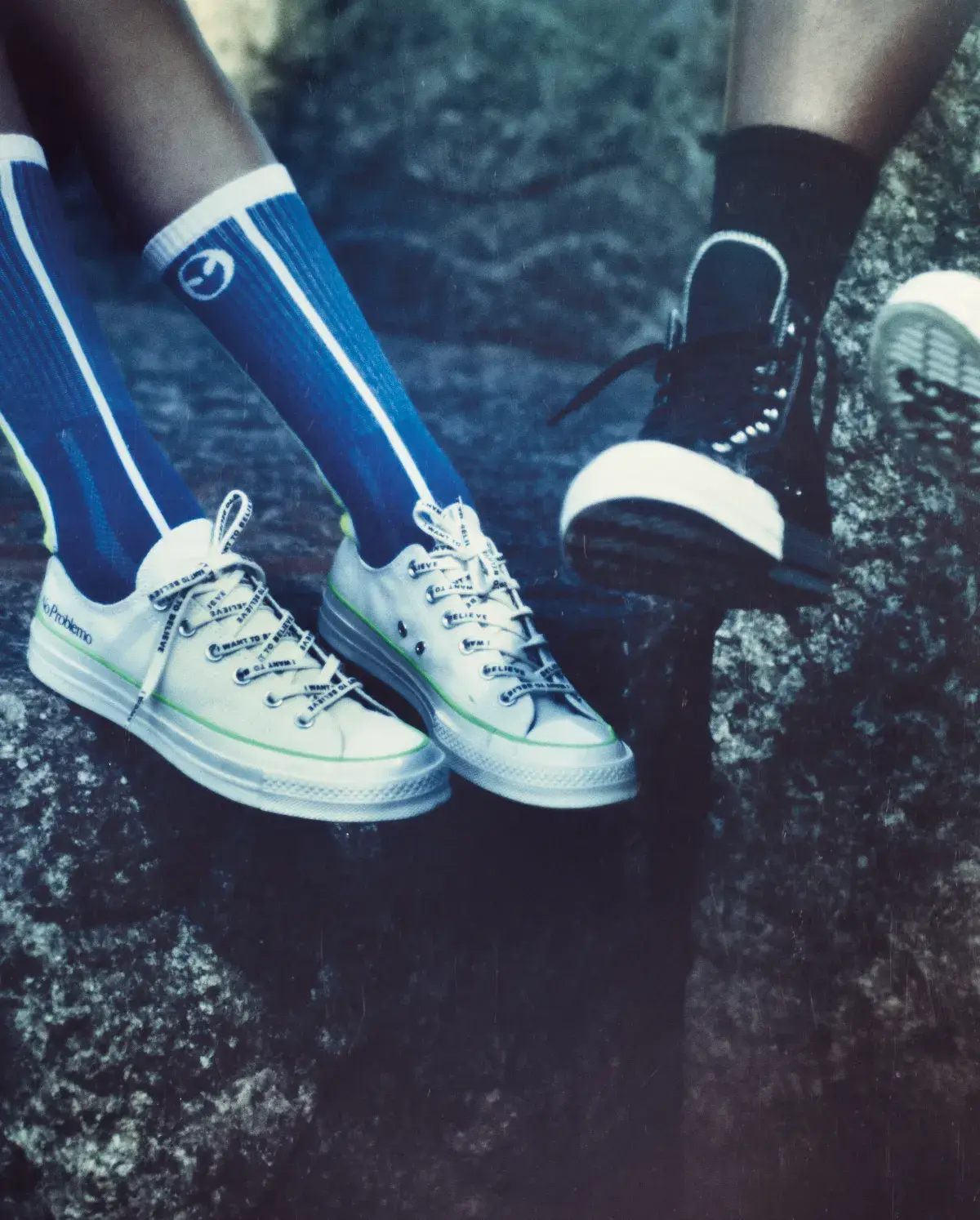 CONVERSE AND NO PROBLEMO LAUNCH CHUCK 70 COLLAB image describing a fashion article about the global release of the Converse and No Problemo sneaker collaboration including product details and prices. (image 3 of 3)