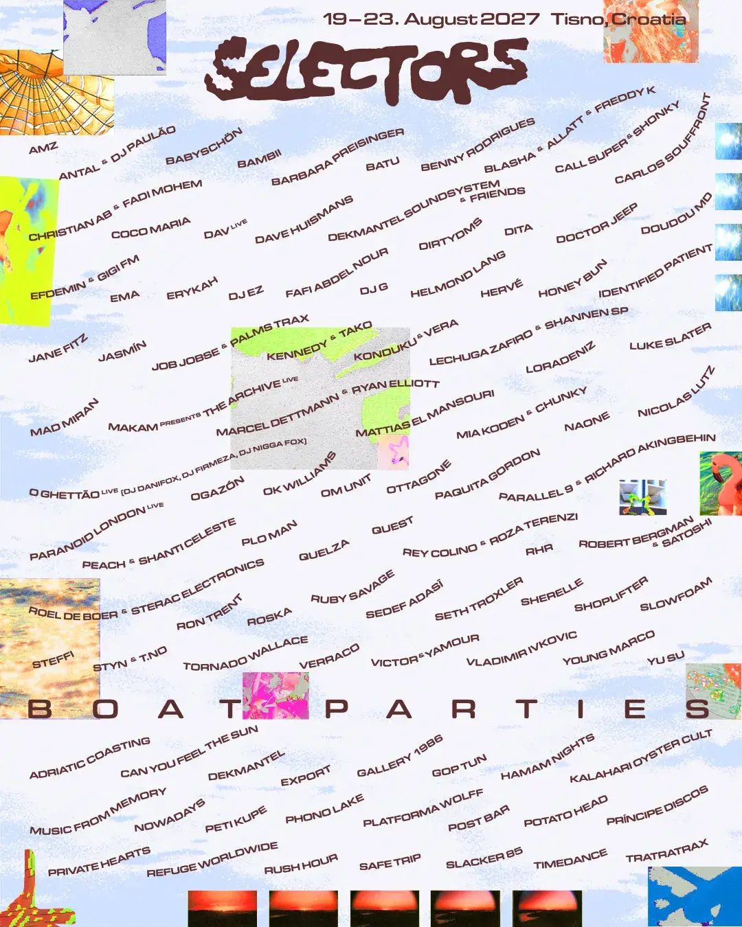 Dekmantel Selectors 2027 schedule at The Garden Resort in Tisno, Croatia, featuring extended artist sets, boat parties, and ticketing information. (image 2 of 2)