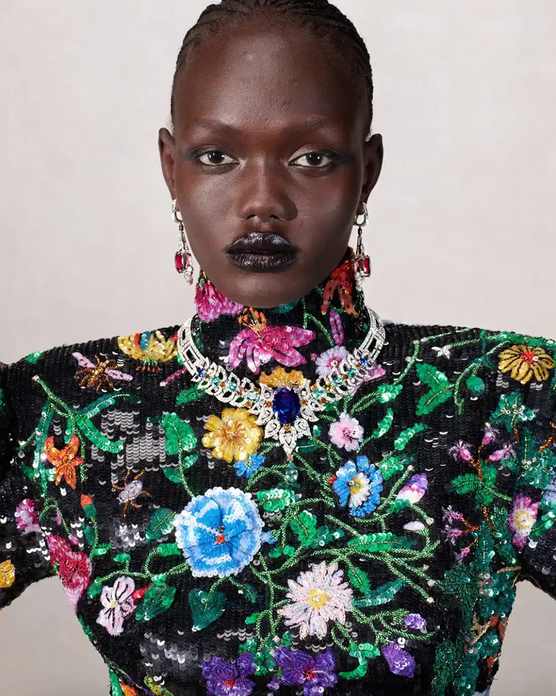 DEMNA PRESENTS LA FAMIGLIA FOR HIS FIRST GUCCI CAMPAIGN Fashion campaign images showing models in various Gucci outfits including gowns, boots, and accessories, photographed by Catherine Opie for Demna's first collection as creative director. (image 3 of 13)