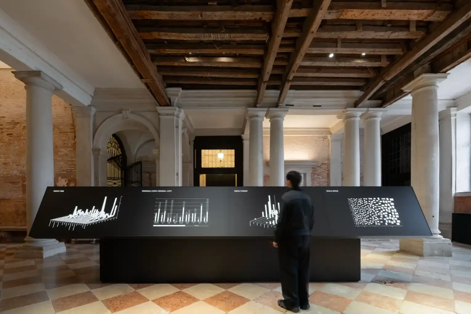 DATA VISUALIZATION THROUGH TIME: AMO/OMA'S "DIAGRAMS" image of Fondazione Prada's "Diagrams" exhibition at Ca' Corner della Regina in Venice (May-November 2025), created by AMO/OMA. The exhibition displays over 300 historical data visualizations dating from the 12th century to present day, organized into nine themes including Health, War, and Environment. Featured works include W.E.B. Du Bois's racial inequality charts, Florence Nightingale's medical visualizations, and Charles Minard's Napoleon campaign diagram. The article explains how these visualizations have shaped understanding across cultures and time periods, highlighting both their explanatory power and potential for manipulation.RiprovaClaude può commettere errori. Verifica sempre le risposte con attenzione. (image 4 of 8)