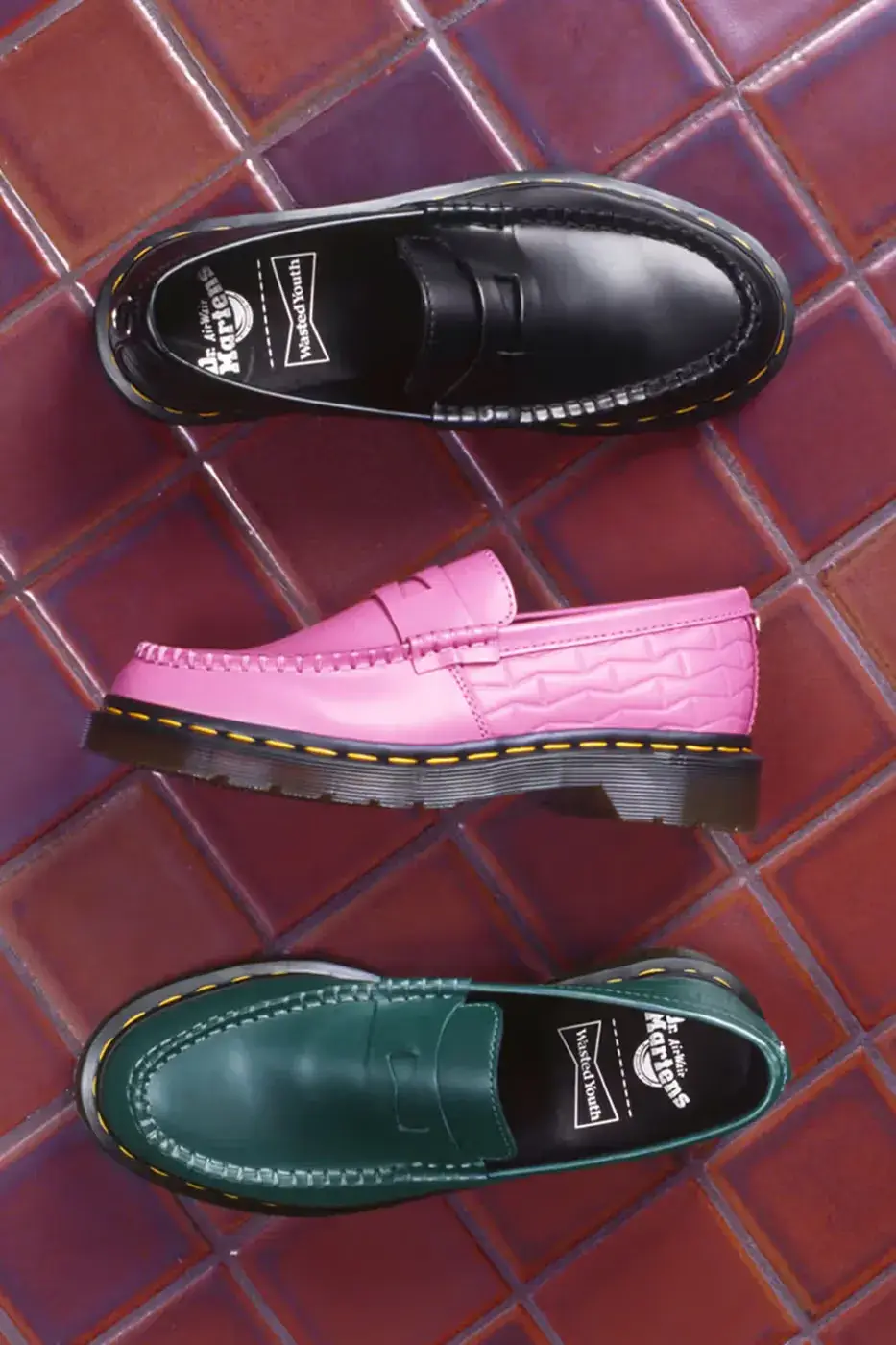 DR. MARTENS WASTED YOUTH PENTON LOAFER RELEASE image detailing the design features and release schedule of the new Dr. Martens and Wasted Youth footwear collaboration. (image 3 of 10)