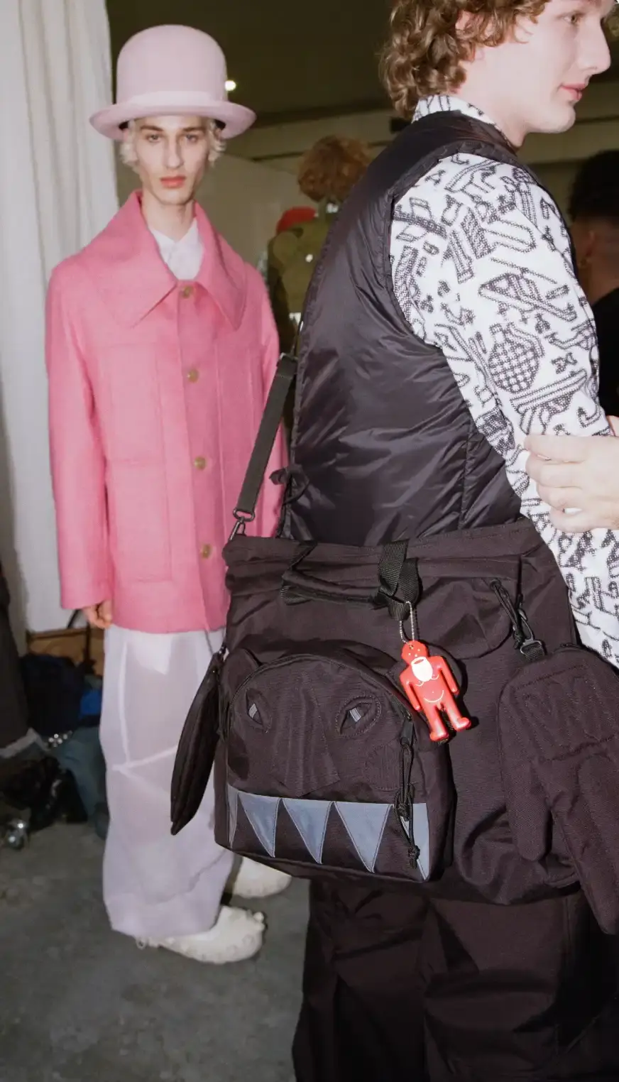 EASTPAK AND WALTER VAN BEIRENDONCK FALL 2026 COLLECTION image of the Fall 2026 bag collection from Eastpak and Walter Van Beirendonck including the Faux Leather, Pak'r, Carry Bag, and Mini Bag. (image 2 of 4)