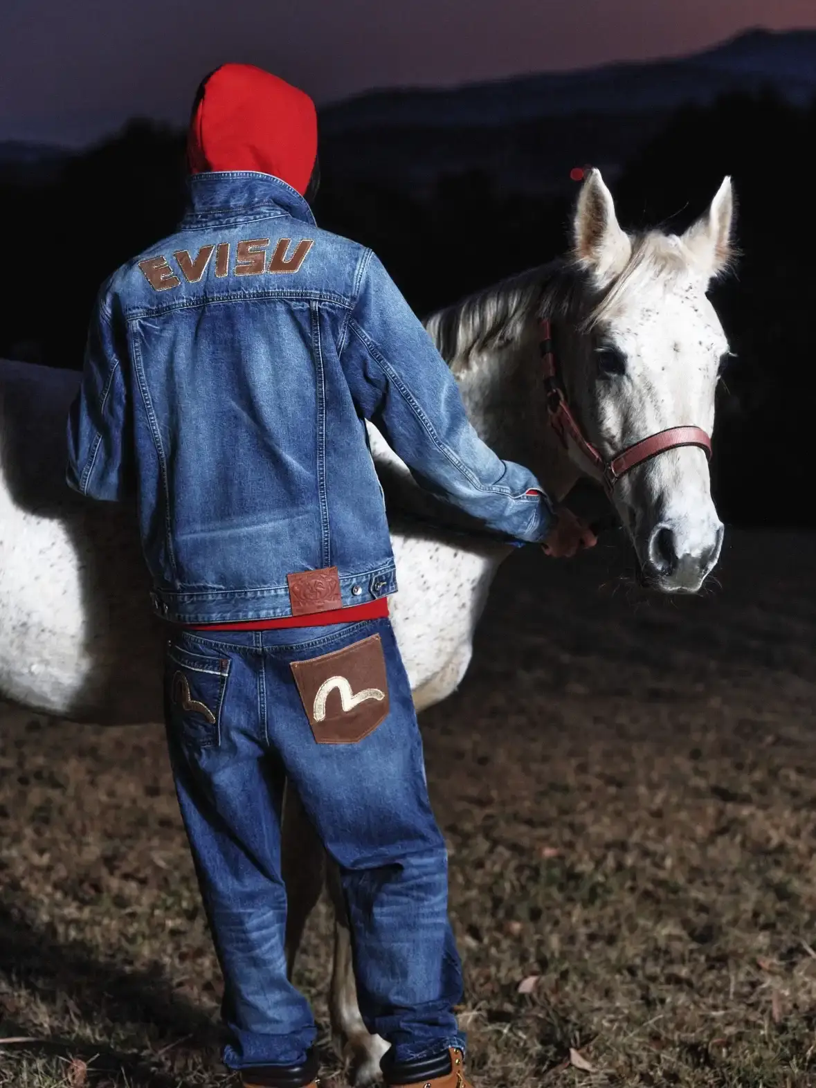 YEAR OF THE HORSE INSPIRES EVISU DENIM EVISU's 2026 Lunar New Year collection features detailed embroidery and traditional Japanese craftsmanship on denim pieces celebrating the Year of the Horse. (image 3 of 5)