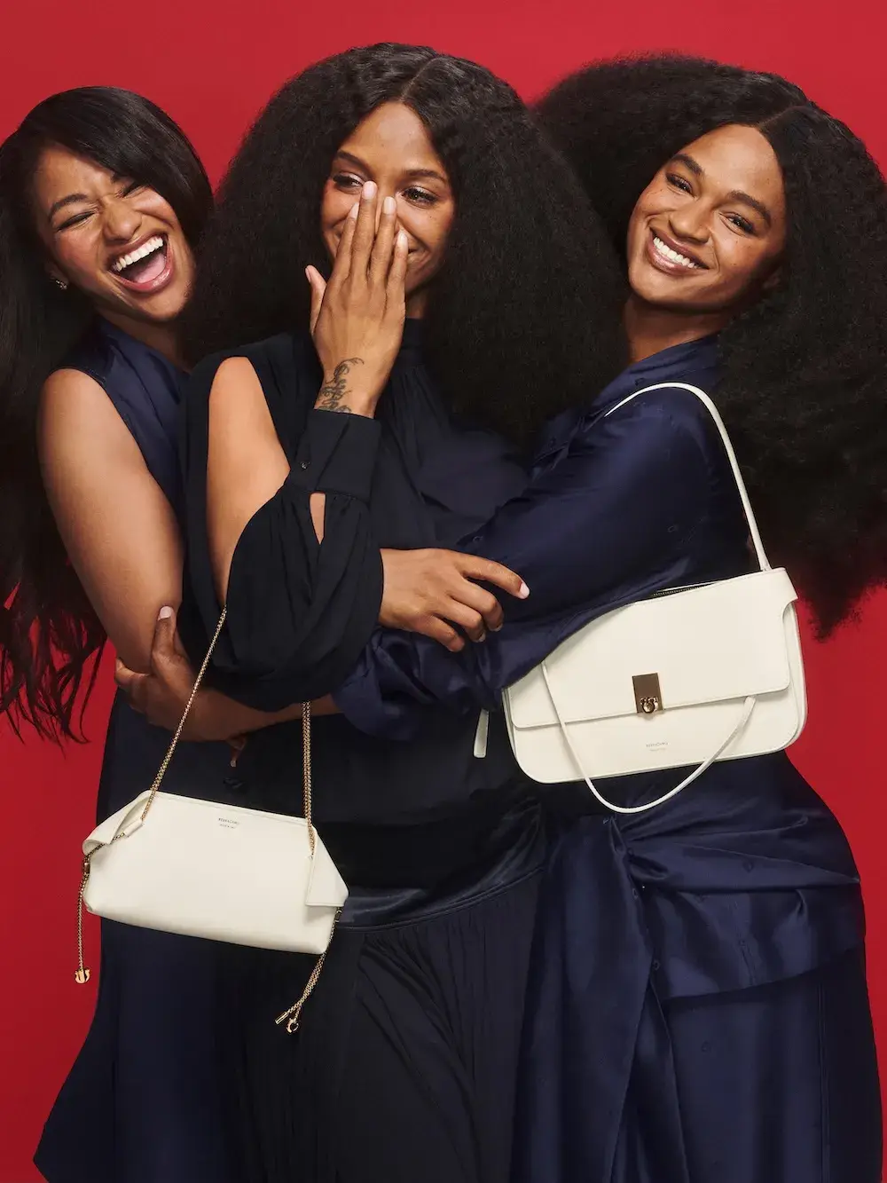 FERRAGAMO HOLIDAY 2026 CAMPAIGN STARS KRIS JENNER image of Ferragamo’s Holiday 2026 campaign, The Joy of Loving, in which Kris Jenner plays an imagined director and introduces a cast of real families, siblings and partners.