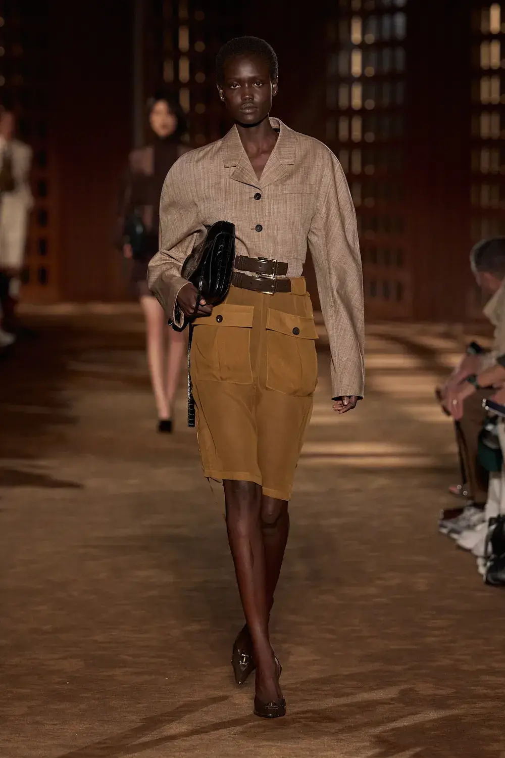 FERRAGAMO SPRING SUMMER 2027 COLLECTION image of the Ferragamo Spring Summer 2027 collection detailing the 1940s inspired clothing and footwear. (image 6 of 61)