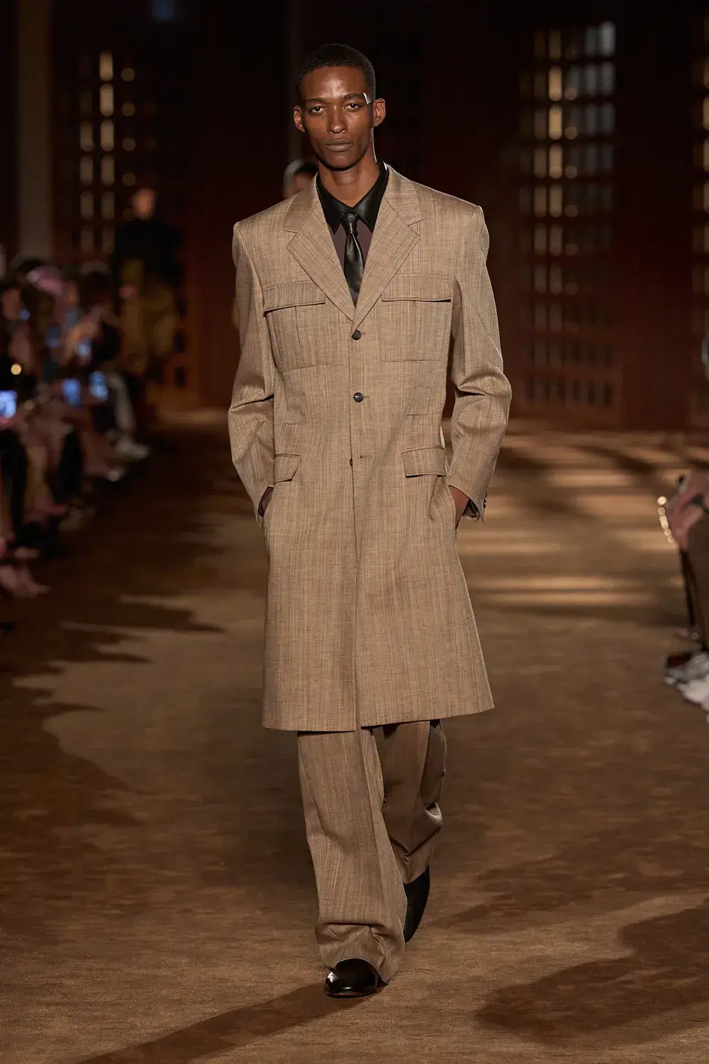 FERRAGAMO SPRING SUMMER 2027 COLLECTION image of the Ferragamo Spring Summer 2027 collection detailing the 1940s inspired clothing and footwear. (image 12 of 61)