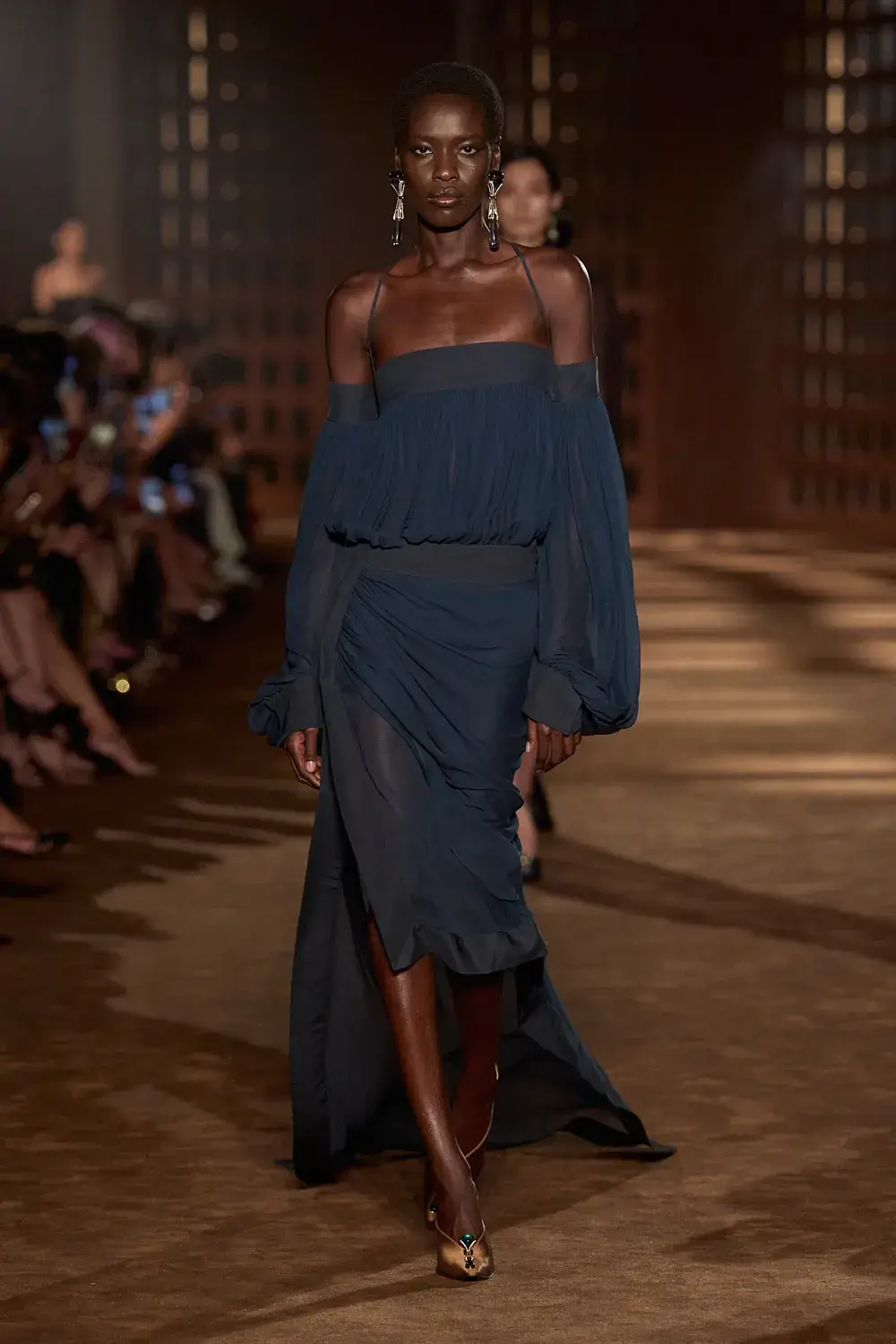 FERRAGAMO SPRING SUMMER 2027 COLLECTION image of the Ferragamo Spring Summer 2027 collection detailing the 1940s inspired clothing and footwear. (image 58 of 61)