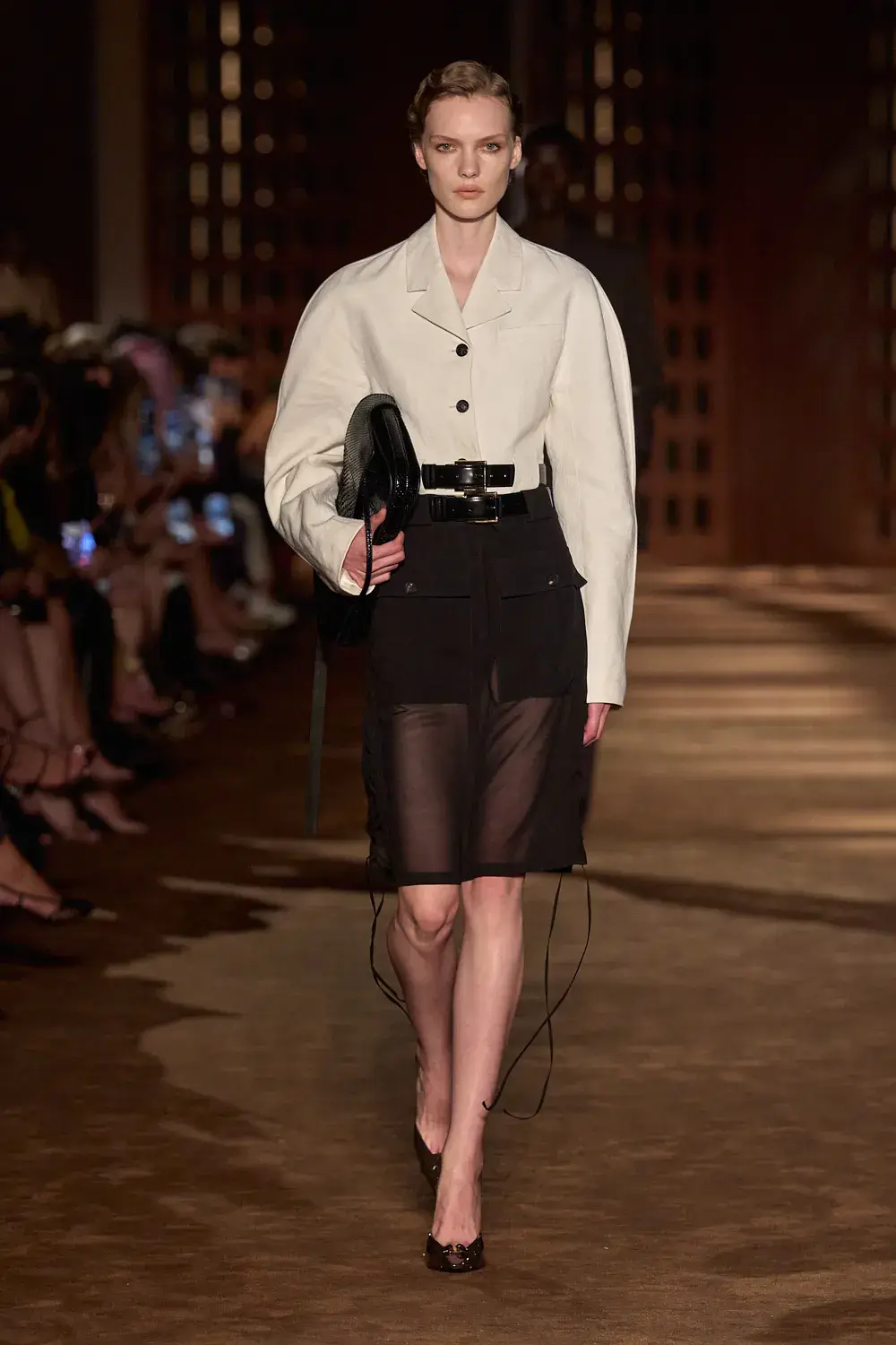 FERRAGAMO SPRING SUMMER 2027 COLLECTION image of the Ferragamo Spring Summer 2027 collection detailing the 1940s inspired clothing and footwear. (image 3 of 61)