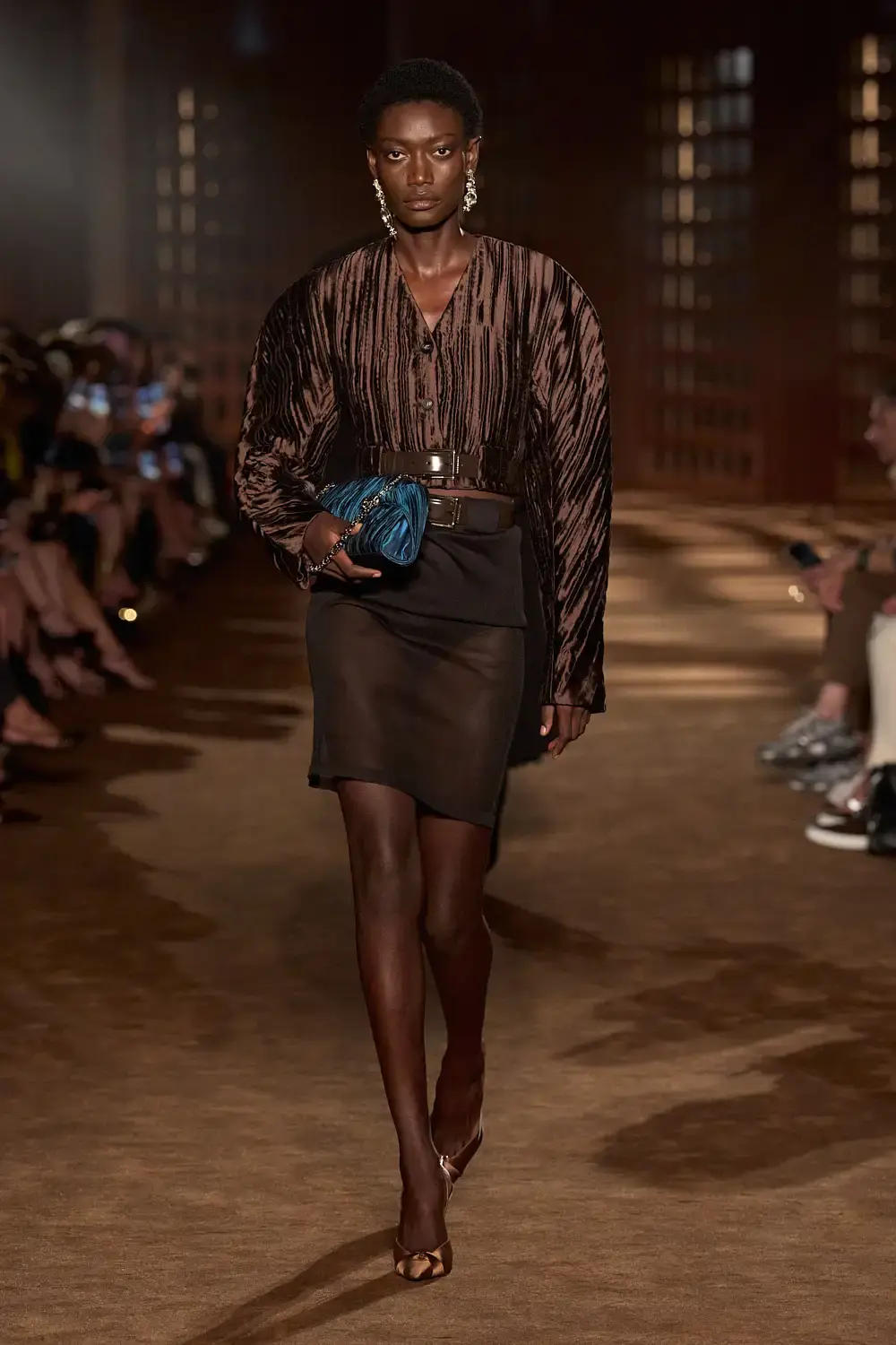 FERRAGAMO SPRING SUMMER 2027 COLLECTION image of the Ferragamo Spring Summer 2027 collection detailing the 1940s inspired clothing and footwear. (image 56 of 61)