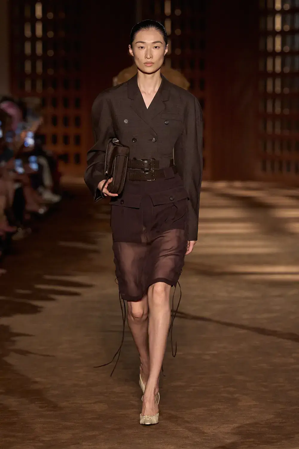 FERRAGAMO SPRING SUMMER 2027 COLLECTION image of the Ferragamo Spring Summer 2027 collection detailing the 1940s inspired clothing and footwear. (image 10 of 61)