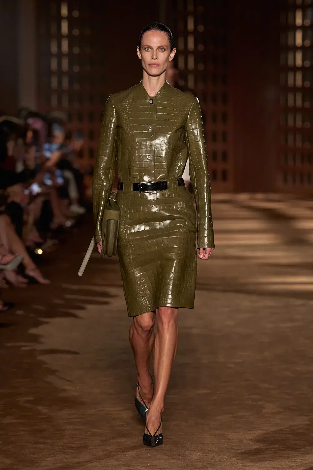 FERRAGAMO SPRING SUMMER 2027 COLLECTION image of the Ferragamo Spring Summer 2027 collection detailing the 1940s inspired clothing and footwear. (image 44 of 61)