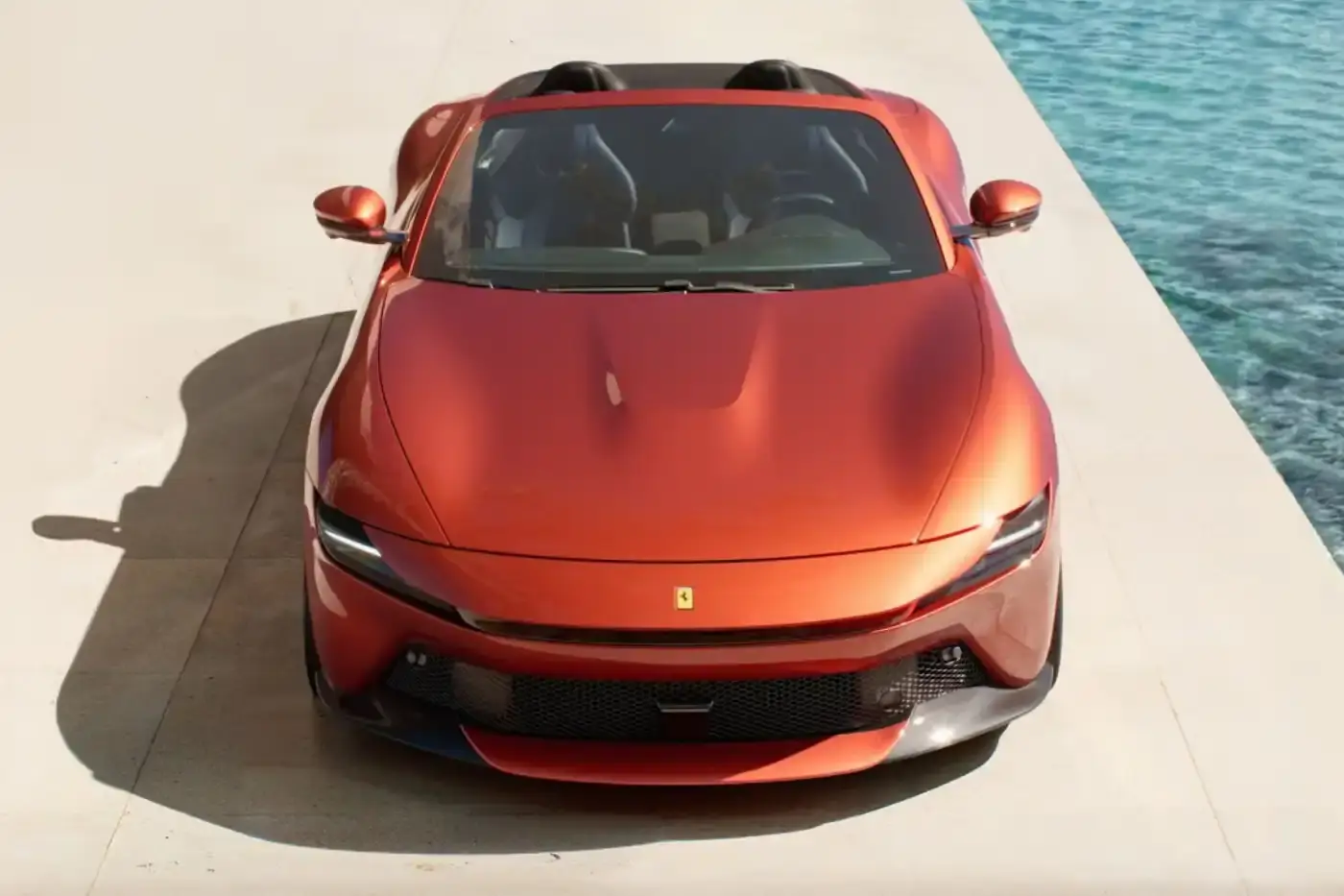 FERRARI-AMALFI-SPIDER-V8-CONVERTIBLE An image detailing the specifications and design updates of the new Ferrari Amalfi Spider convertible. (image 2 of 19)