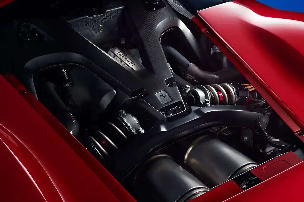 FERRARI INTRODUCES NEW F80 SUPERCAR Ferrari F80 supercar, successor to LaFerrari, with 1200 horsepower V6 hybrid engine. Limited to 799 units, featuring advanced aerodynamics, Formula 1-inspired cockpit, and 0-60 mph in 2.15 seconds (image 8 of 10)