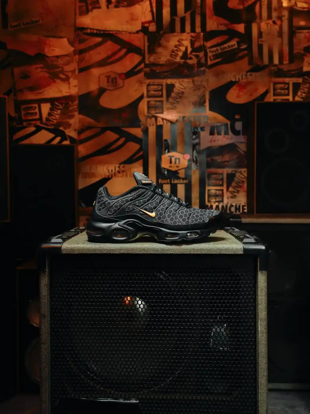 FOOT LOCKER DROPS NIKE TN FOR MANCHESTER Foot Locker announces Nike Air Max TN Manchester sneaker featuring bee-inspired design elements and honeycomb pattern, available exclusively at Foot Locker stores from February 5, 2026. (image 10 of 12)