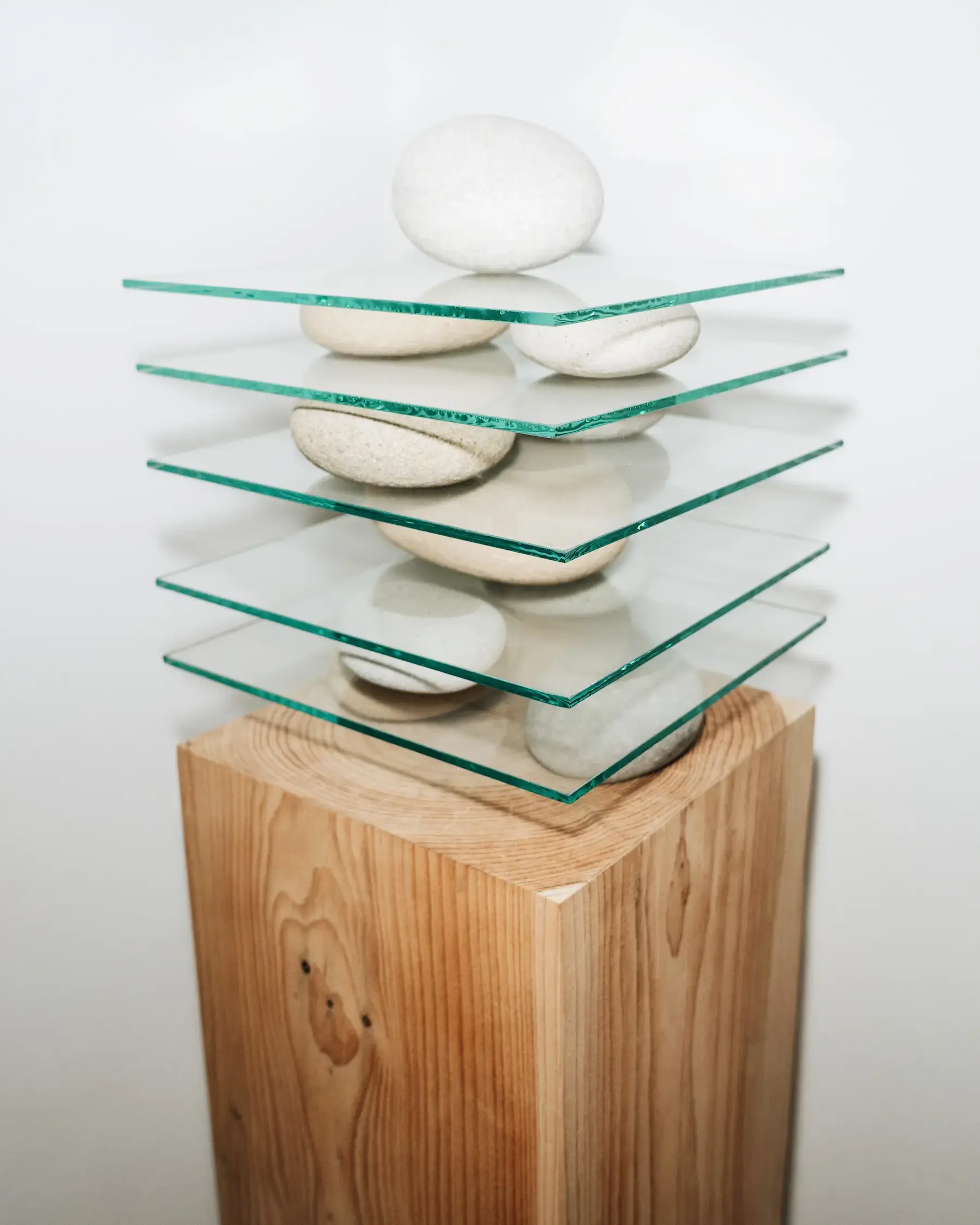 One of Vullo's sculptures showcasing discarded or industrial objects repurposed as artistic elements to create new metaphorical meanings.